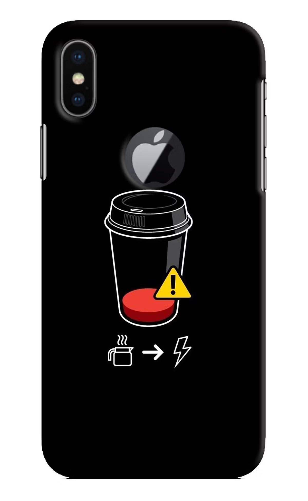 Coffee iPhone X Logocut Back Cover - Coffee iPhone X Logocut Hard Case Back Cover by Casekaro Coffee iPhone X Logocut Hard Case Back Cover by Casekaro