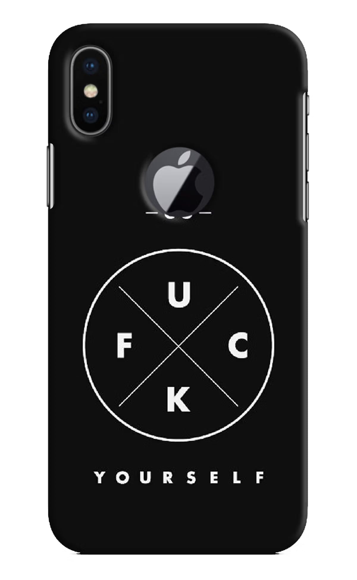 Go Fuck Yourself iPhone X Logocut Back Cover - Go Fuck Yourself iPhone X Logocut Hard Case Back Cover by Casekaro Go Fuck Yourself iPhone X Logocut Hard Case Back Cover by Casekaro