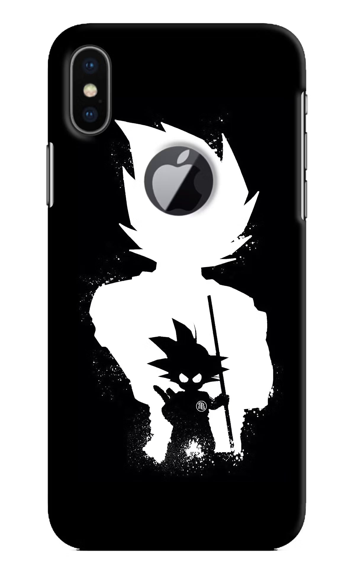 Goku Shadow iPhone X Logocut Back Cover - Goku Shadow iPhone X Logocut Hard Case Back Cover by Casekaro Goku Shadow iPhone X Logocut Hard Case Back Cover by Casekaro