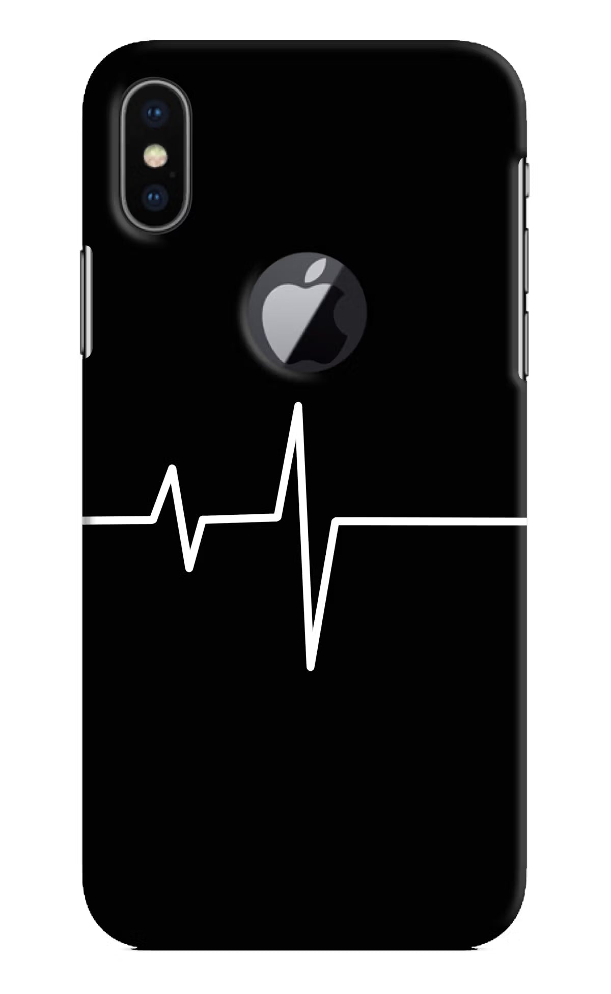 Heart Beats iPhone X Logocut Back Cover - Heart Beats iPhone X Logocut Hard Case Back Cover by Casekaro Heart Beats iPhone X Logocut Hard Case Back Cover by Casekaro