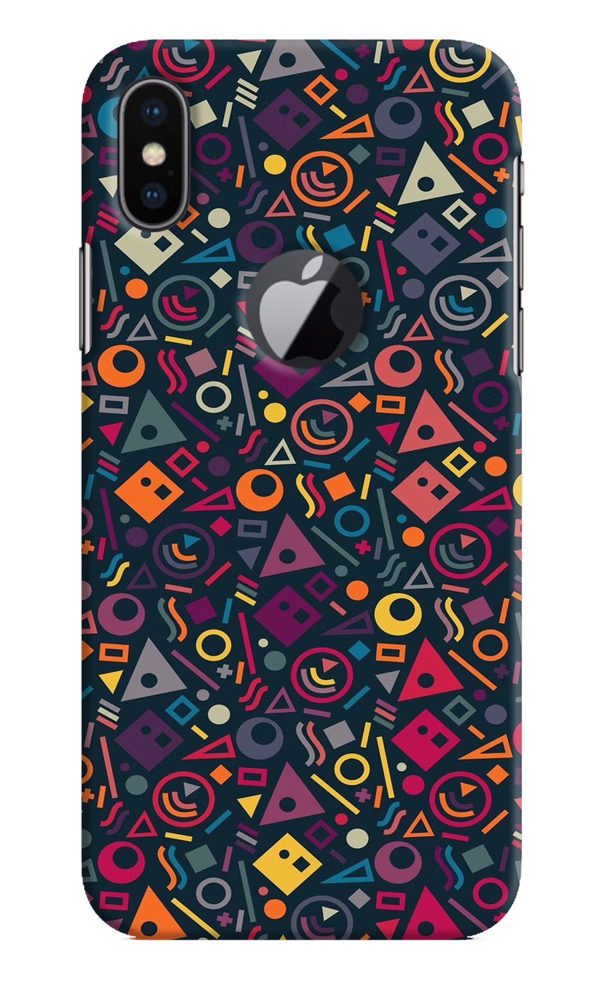 Geometric Abstract iPhone X Logocut Back Cover - Geometric Abstract iPhone X Logocut Hard Case Back Cover by Casekaro Geometric Abstract iPhone X Logocut Hard Case Back Cover by Casekaro
