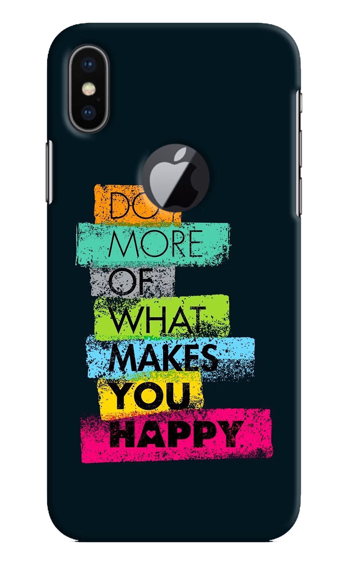 Do More Of What Makes You Happy iPhone X Logocut Back Cover - Do More Of What Makes You Happy iPhone X Logocut Hard Case Back Cover by Casekaro Do More Of What Makes You Happy iPhone X Logocut Hard Case Back Cover by Casekaro
