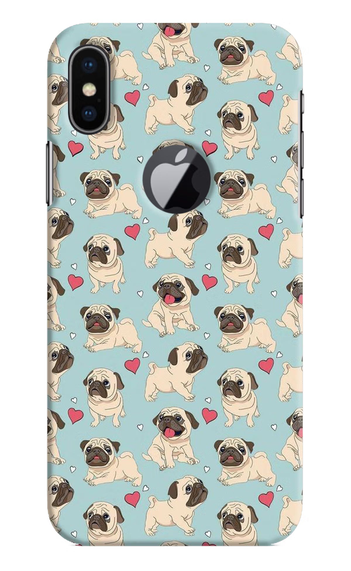 Pug Dog iPhone X Logocut Back Cover - Pug Dog iPhone X Logocut Hard Case Back Cover by Casekaro Pug Dog iPhone X Logocut Hard Case Back Cover by Casekaro