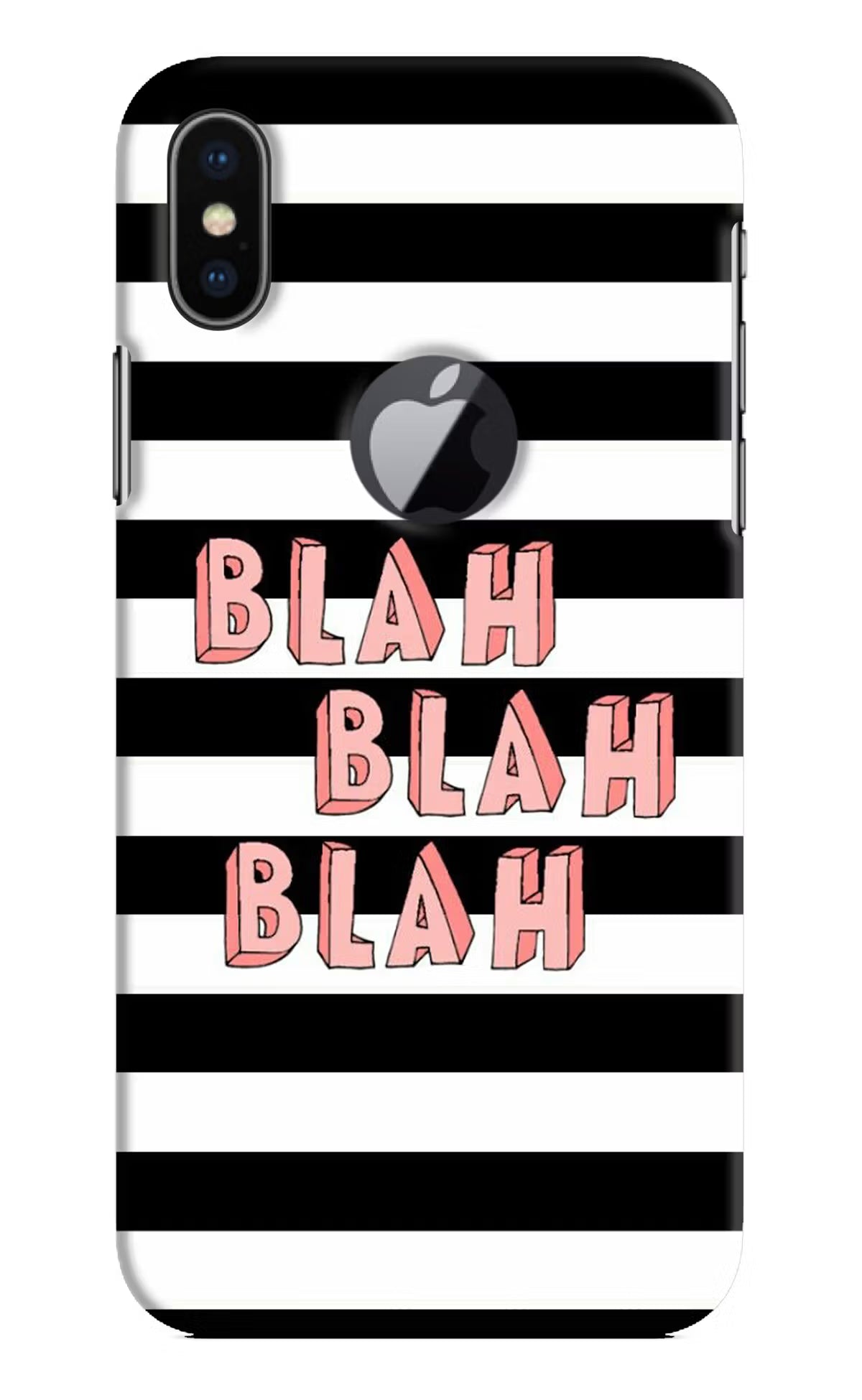 Blah Blah Blah iPhone X Logocut Back Cover - Blah Blah Blah iPhone X Logocut Hard Case Back Cover by Casekaro Blah Blah Blah iPhone X Logocut Hard Case Back Cover by Casekaro