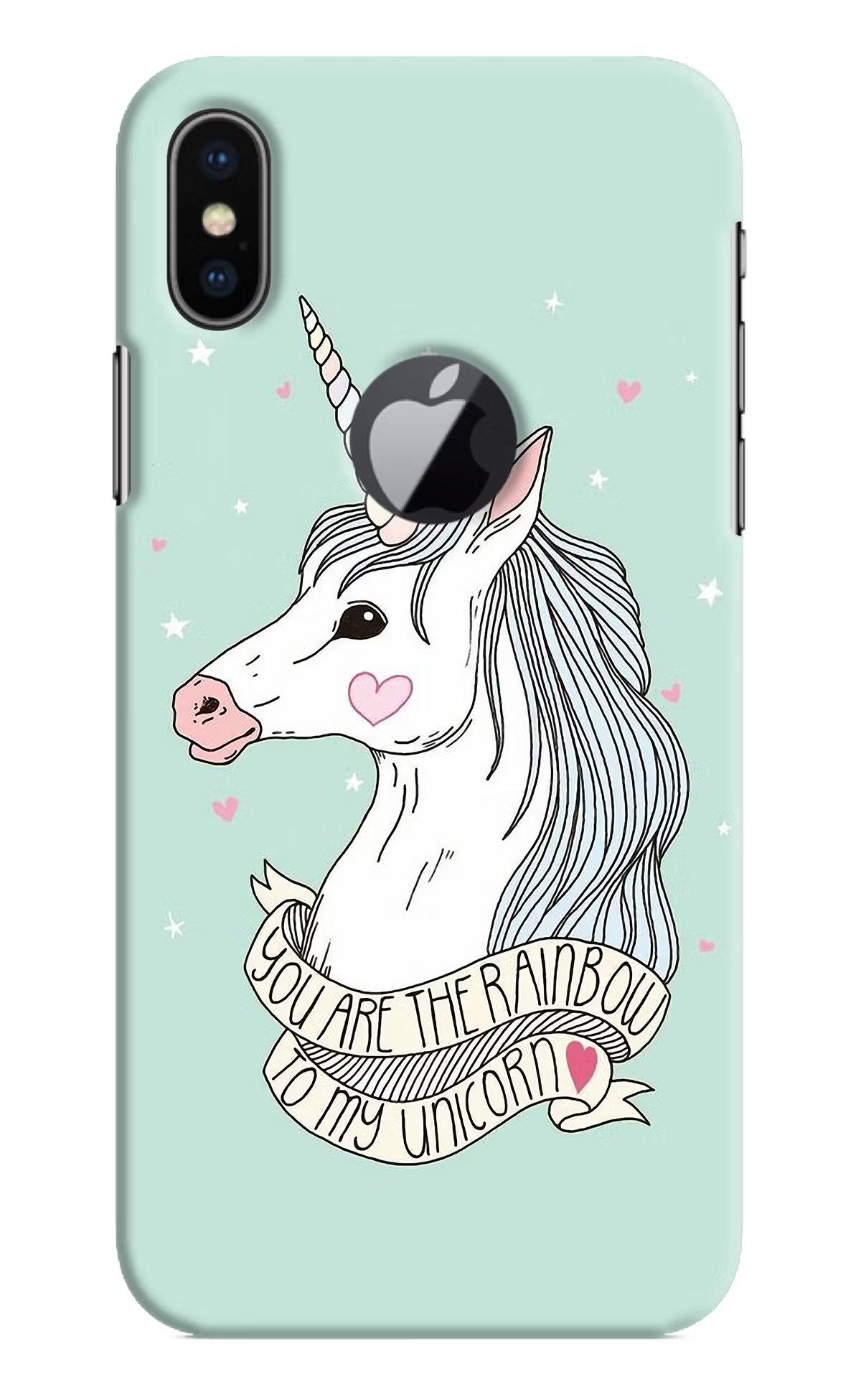 Unicorn Wallpaper iPhone X Logocut Back Cover - Unicorn Wallpaper iPhone X Logocut Hard Case Back Cover by Casekaro Unicorn Wallpaper iPhone X Logocut Hard Case Back Cover by Casekaro