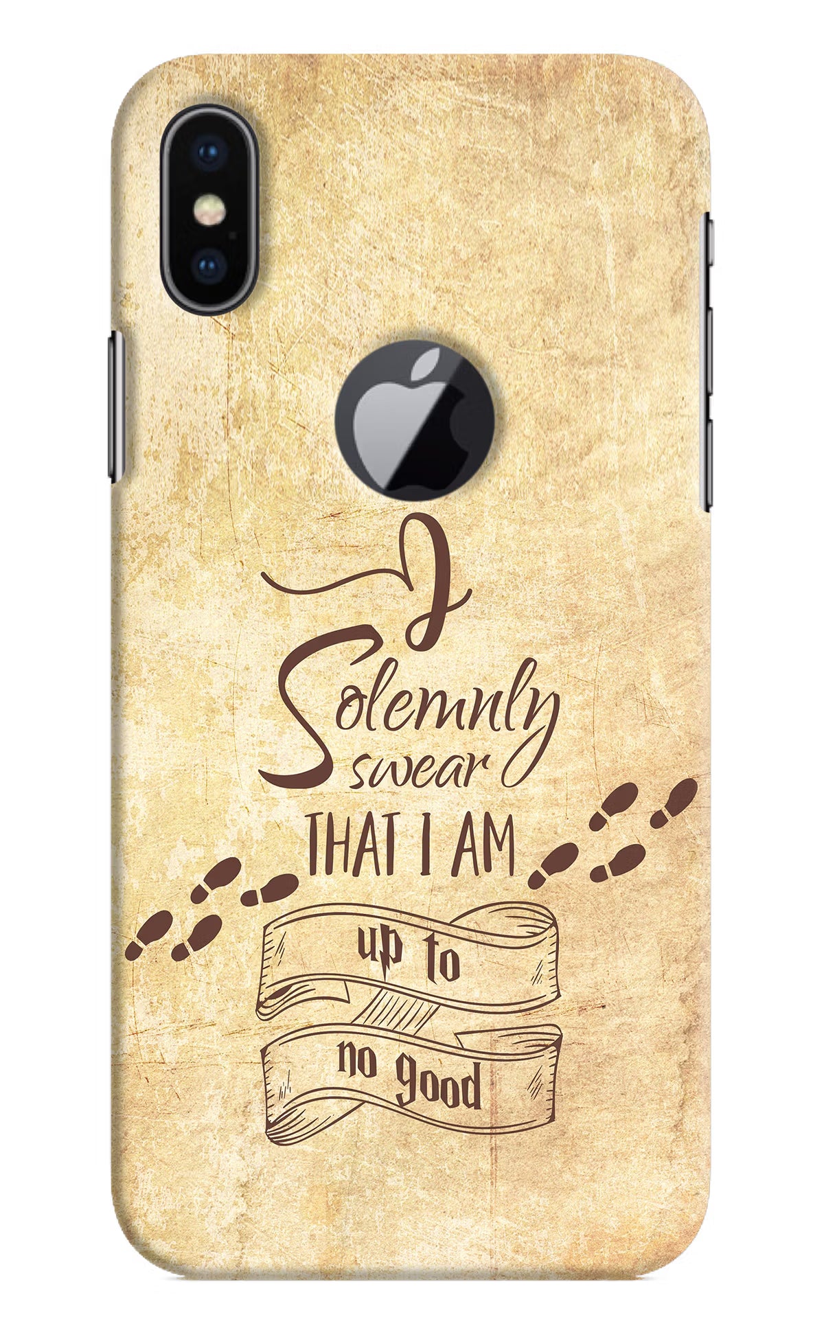 I Solemnly swear that i up to no good iPhone X Logocut Back Cover - I Solemnly swear that i up to no good iPhone X Logocut Hard Case Back Cover by Casekaro I Solemnly swear that i up to no good iPhone X Logocut Hard Case Back Cover by Casekaro