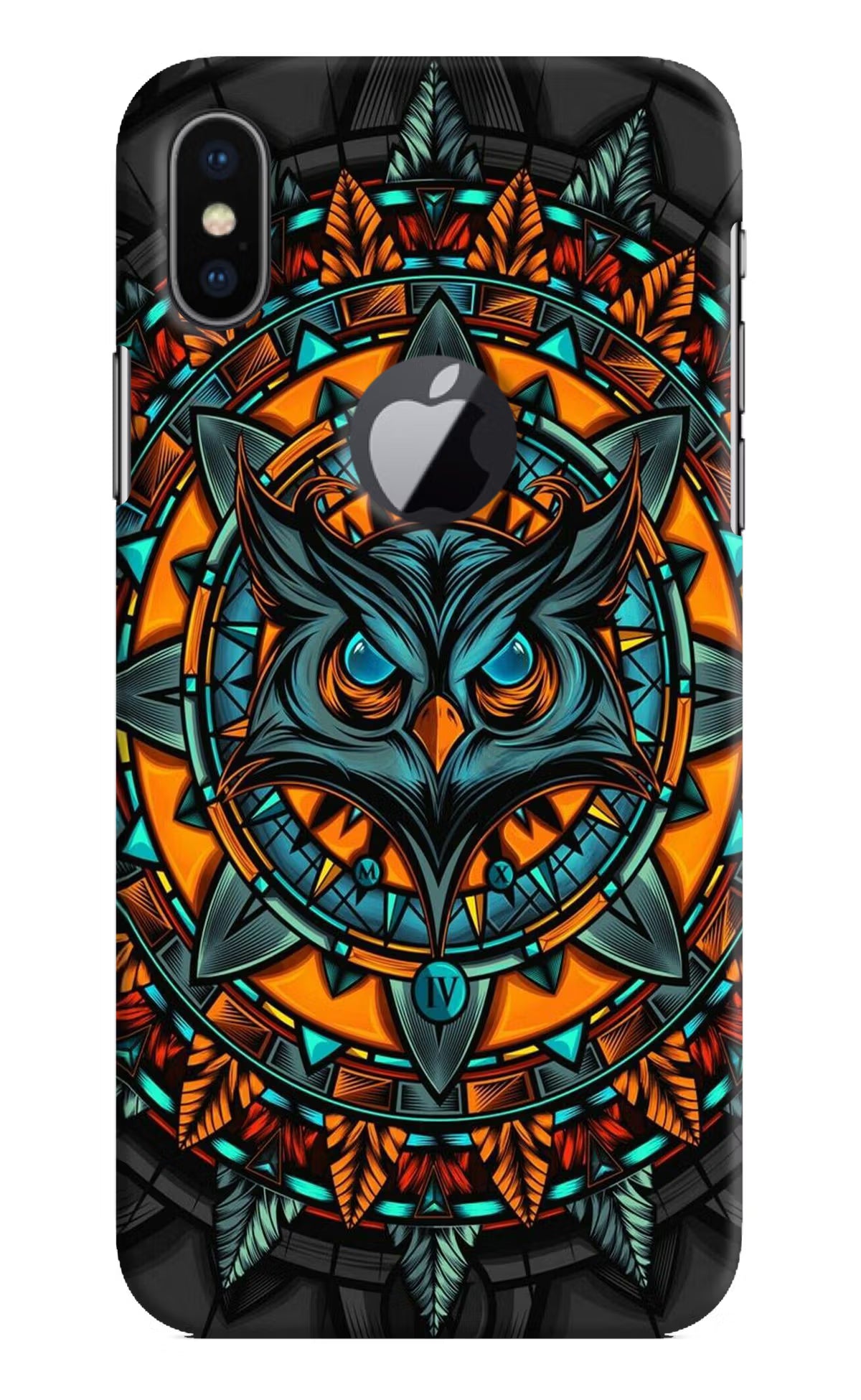 Angry Owl Art iPhone X Logocut Back Cover - Angry Owl Art iPhone X Logocut Hard Case Back Cover by Casekaro Angry Owl Art iPhone X Logocut Hard Case Back Cover by Casekaro