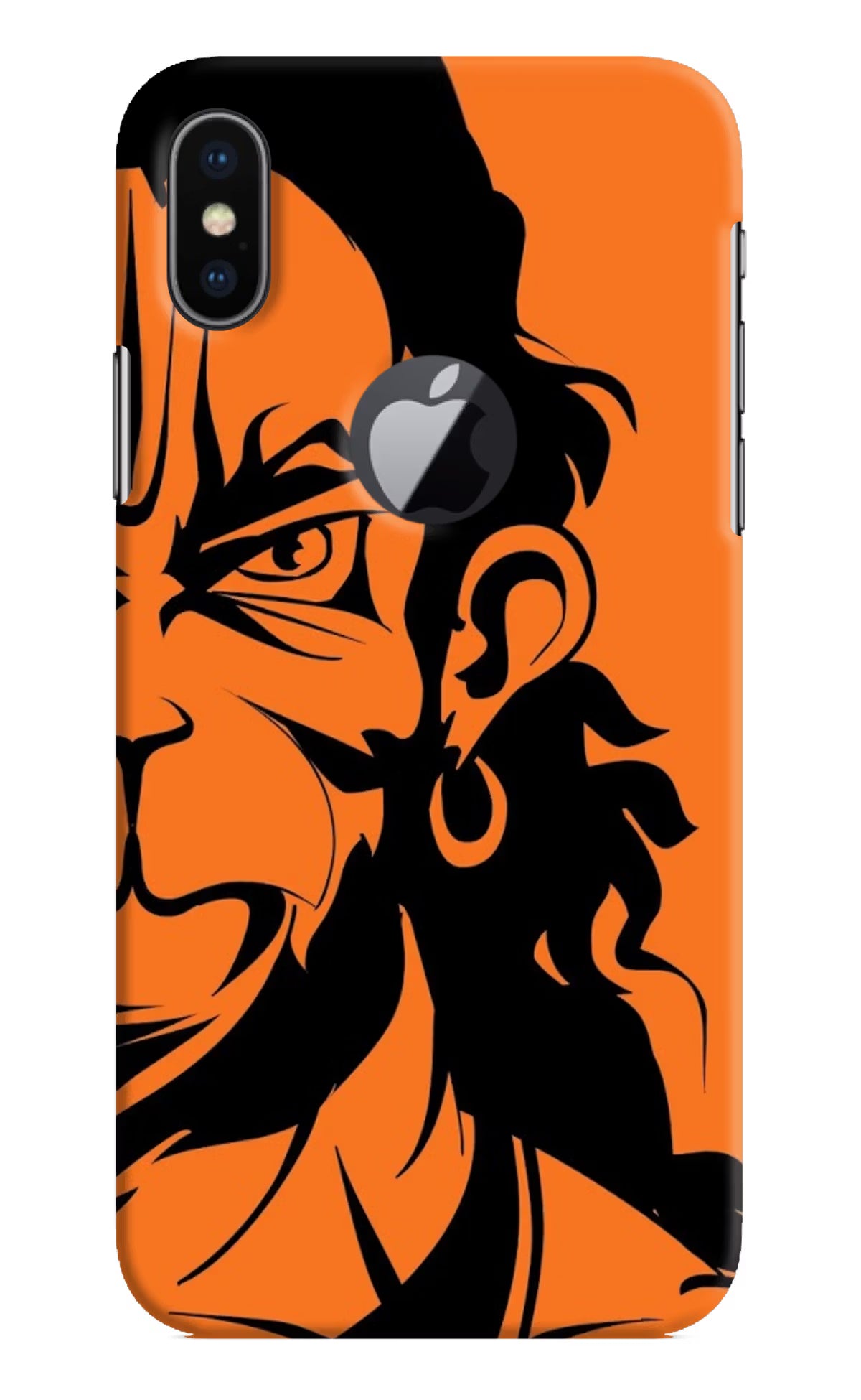 Hanuman iPhone X Logocut Back Cover - Hanuman iPhone X Logocut Hard Case Back Cover by Casekaro Hanuman iPhone X Logocut Hard Case Back Cover by Casekaro