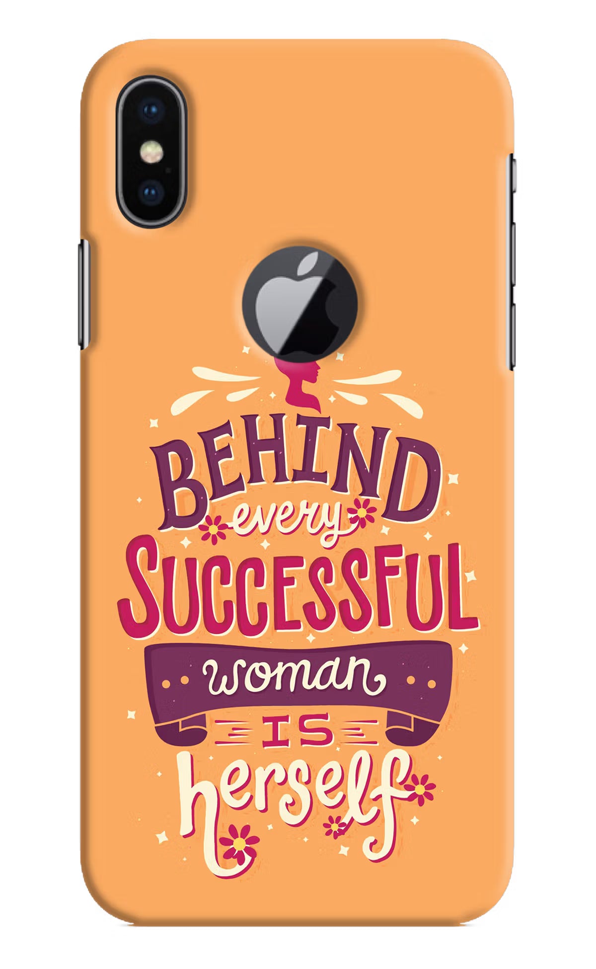 Behind Every Successful Woman There Is Herself iPhone X Logocut Back Cover - Behind Every Successful Woman There Is Herself iPhone X Logocut Hard Case Back Cover by Casekaro Behind Every Successful Woman There Is Herself iPhone X Logocut Hard Case Back Cover by Casekaro