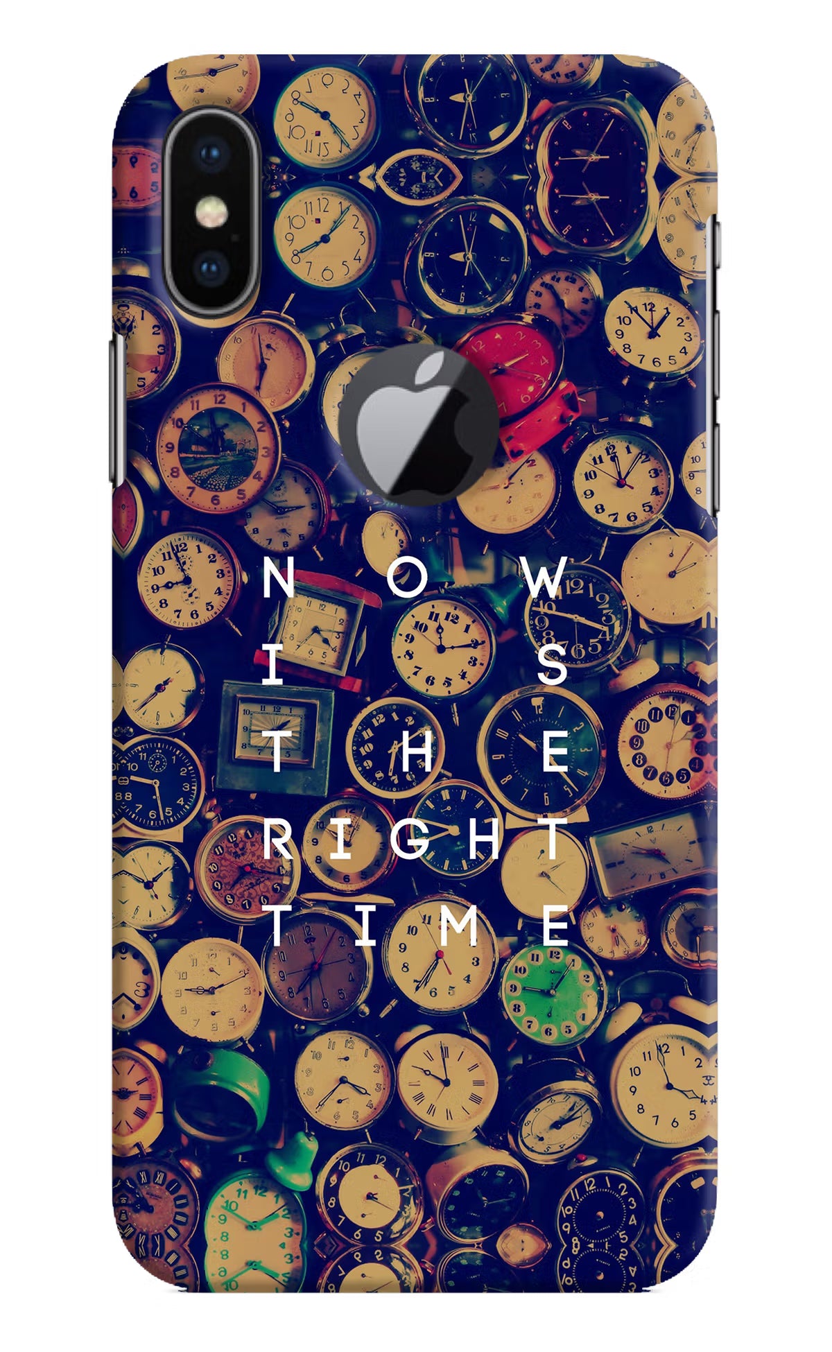 Now is the Right Time Quote iPhone X Logocut Back Cover - Now is the Right Time Quote iPhone X Logocut Hard Case Back Cover by Casekaro Now is the Right Time Quote iPhone X Logocut Hard Case Back Cover by Casekaro