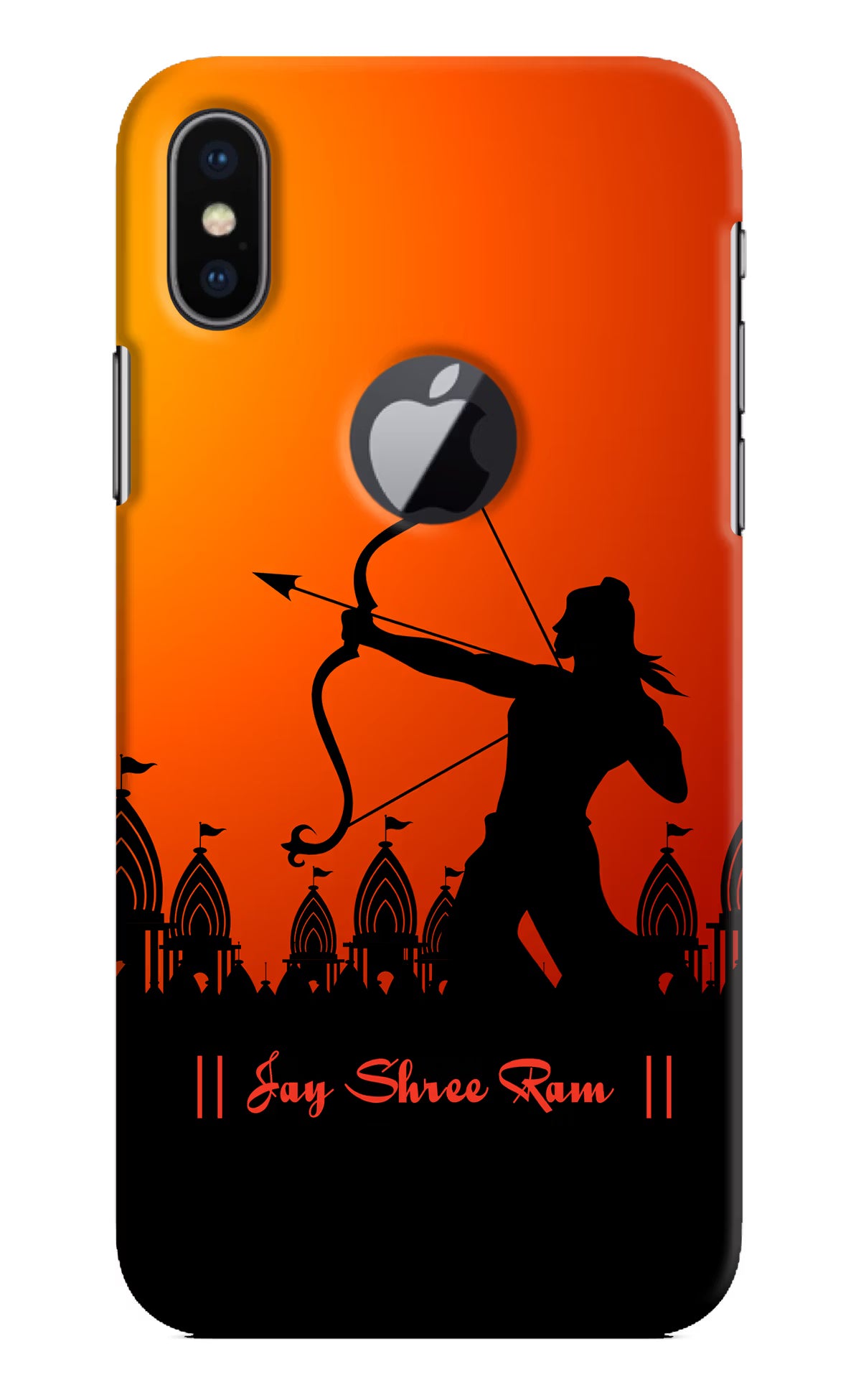 Lord Ram - 4 iPhone X Logocut Back Cover - Lord Ram - 4 iPhone X Logocut Hard Case Back Cover by Casekaro Lord Ram - 4 iPhone X Logocut Hard Case Back Cover by Casekaro