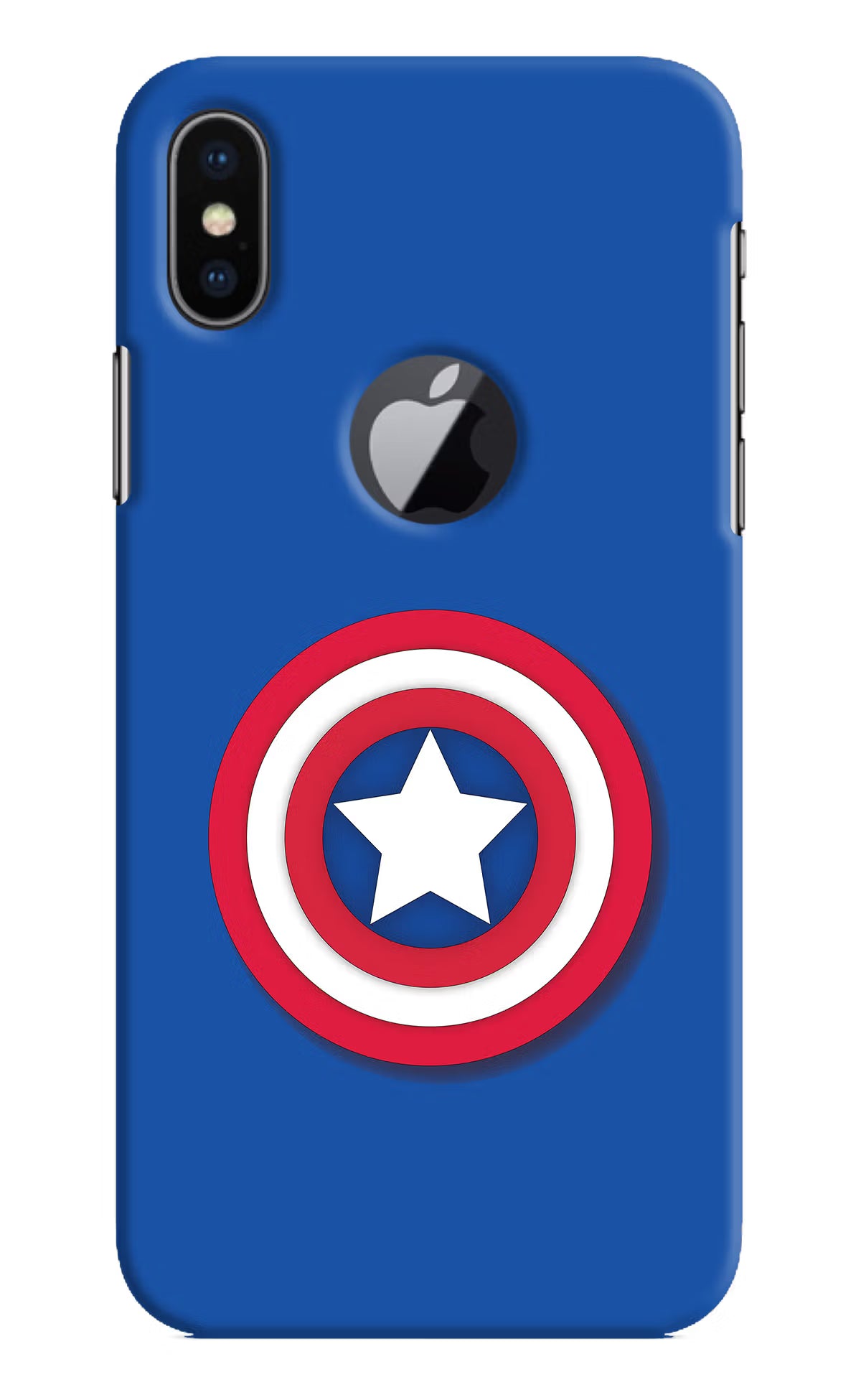 Shield iPhone X Logocut Back Cover - Shield iPhone X Logocut Hard Case Back Cover by Casekaro Shield iPhone X Logocut Hard Case Back Cover by Casekaro