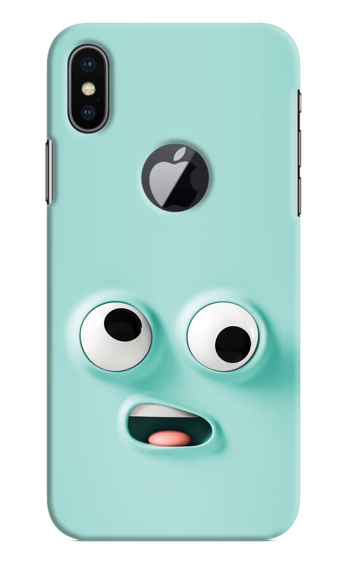 Funny Cartoon iPhone X Logocut Back Cover - Funny Cartoon iPhone X Logocut Hard Case Back Cover by Casekaro Funny Cartoon iPhone X Logocut Hard Case Back Cover by Casekaro