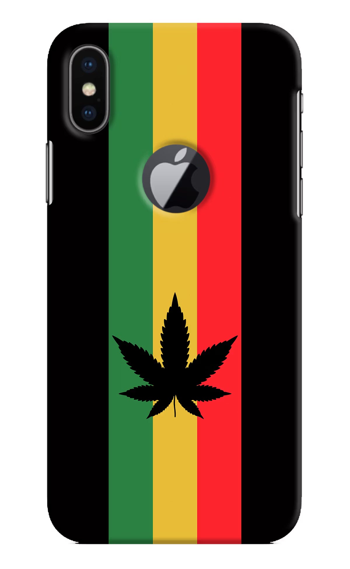 Weed Flag iPhone X Logocut Back Cover - Weed Flag iPhone X Logocut Hard Case Back Cover by Casekaro Weed Flag iPhone X Logocut Hard Case Back Cover by Casekaro