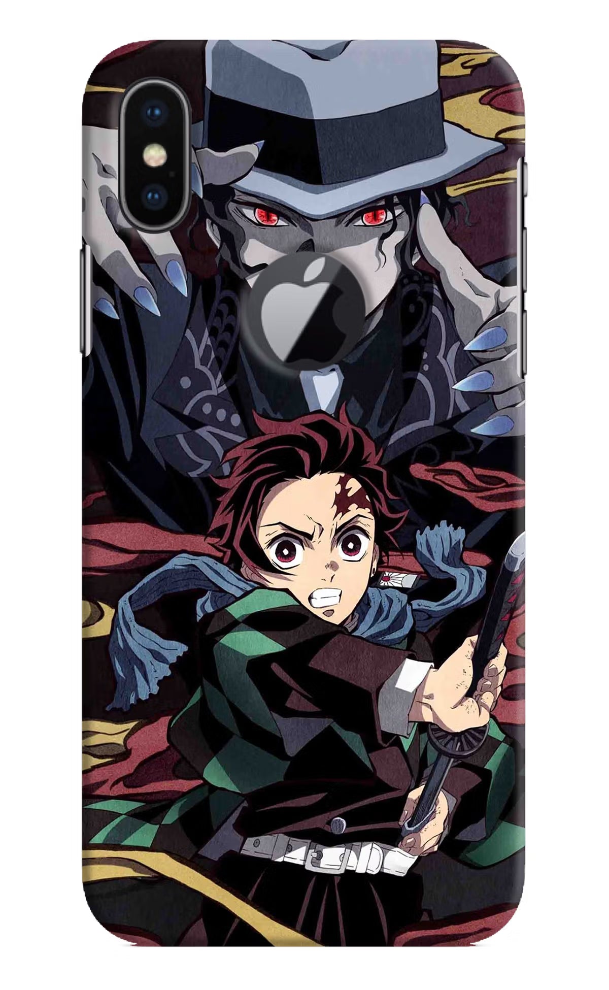 Demon Slayer iPhone X Logocut Back Cover - Demon Slayer iPhone X Logocut Hard Case Back Cover by Casekaro Demon Slayer iPhone X Logocut Hard Case Back Cover by Casekaro