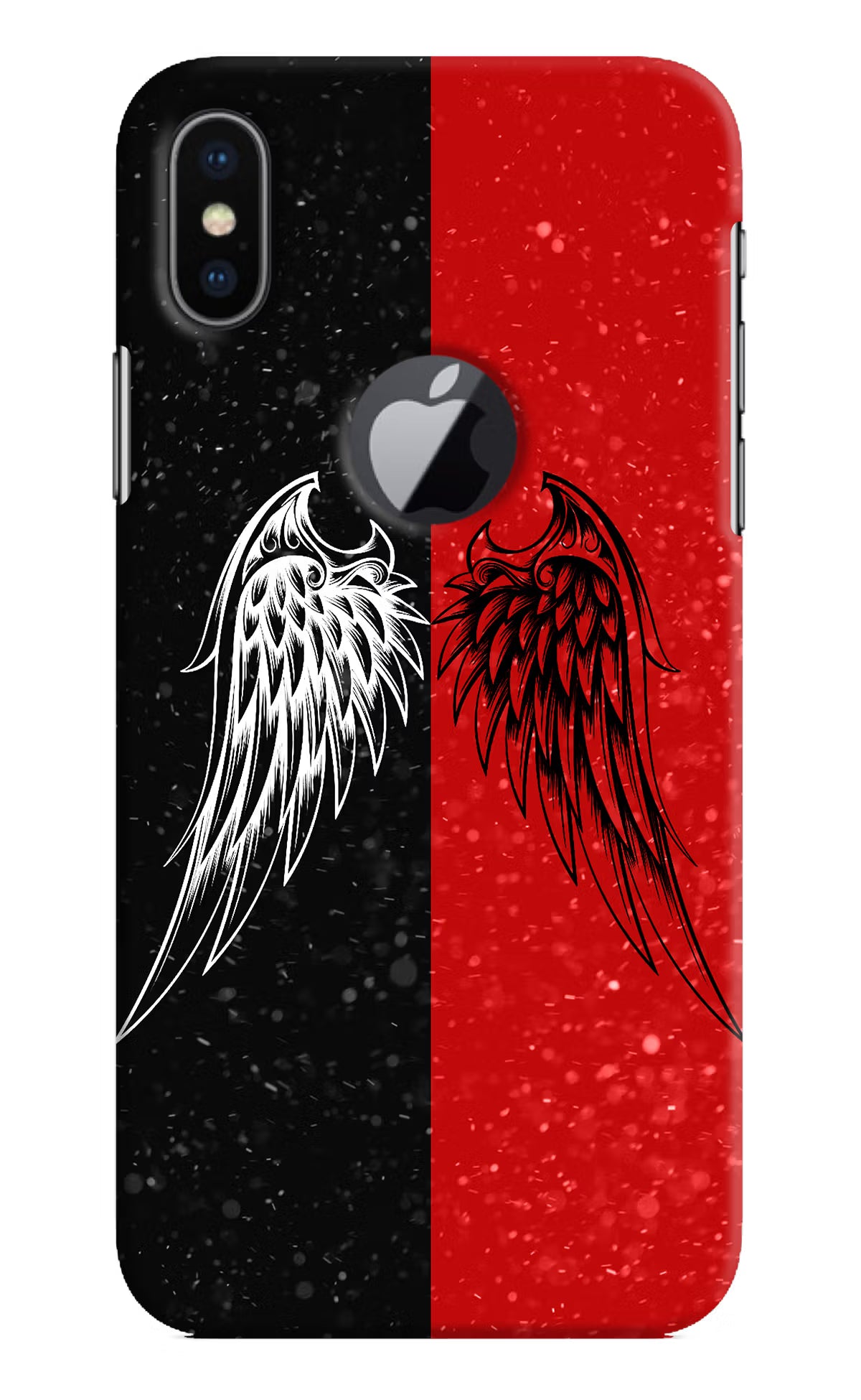 Wings iPhone X Logocut Back Cover - Wings iPhone X Logocut Hard Case Back Cover by Casekaro Wings iPhone X Logocut Hard Case Back Cover by Casekaro