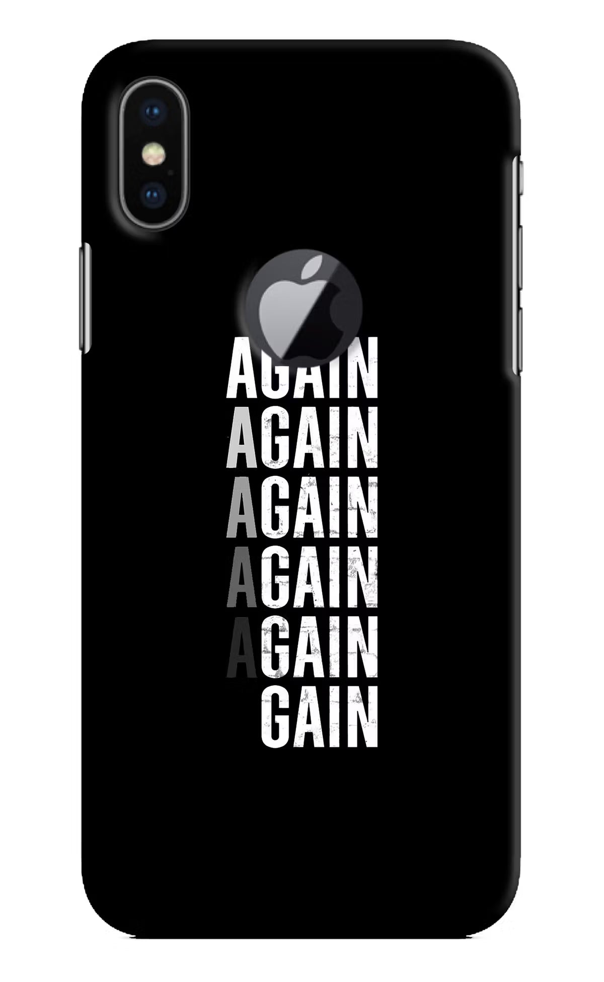 Again Again Gain iPhone X Logocut Back Cover - Again Again Gain iPhone X Logocut Hard Case Back Cover by Casekaro Again Again Gain iPhone X Logocut Hard Case Back Cover by Casekaro