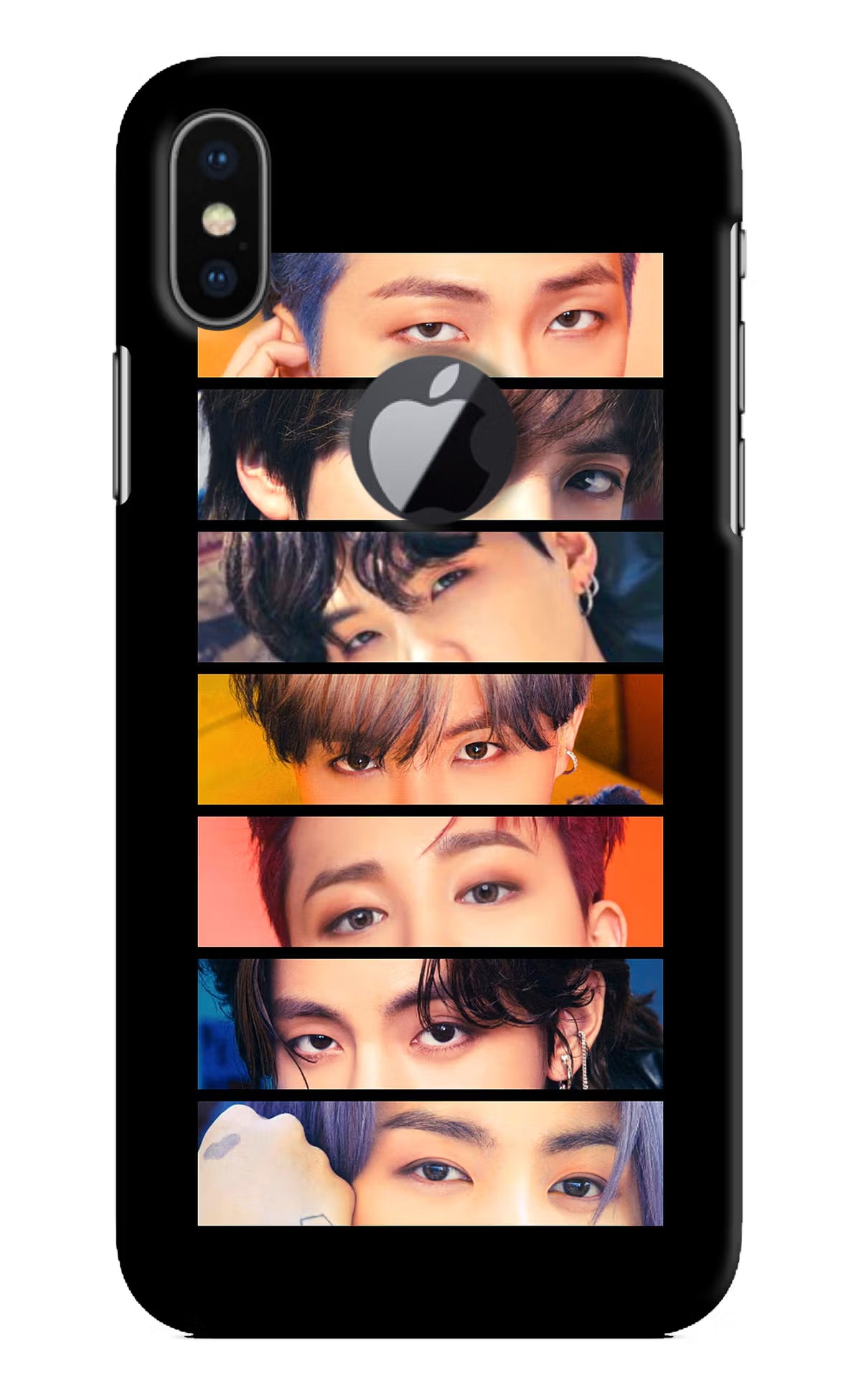 BTS Eyes iPhone X Logocut Back Cover - BTS Eyes iPhone X Logocut Hard Case Back Cover by Casekaro BTS Eyes iPhone X Logocut Hard Case Back Cover by Casekaro
