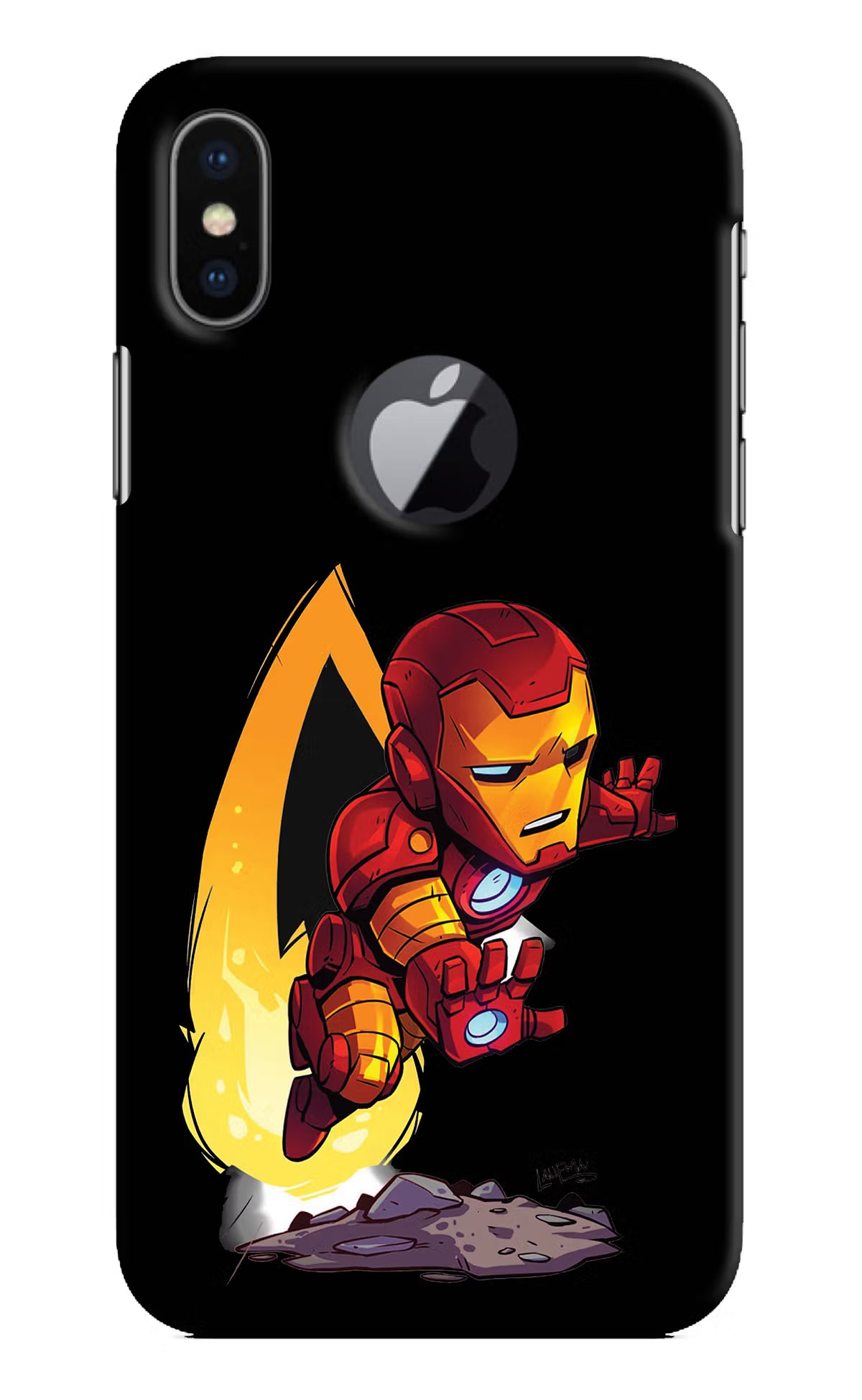 IronMan iPhone X Logocut Back Cover - IronMan iPhone X Logocut Hard Case Back Cover by Casekaro IronMan iPhone X Logocut Hard Case Back Cover by Casekaro