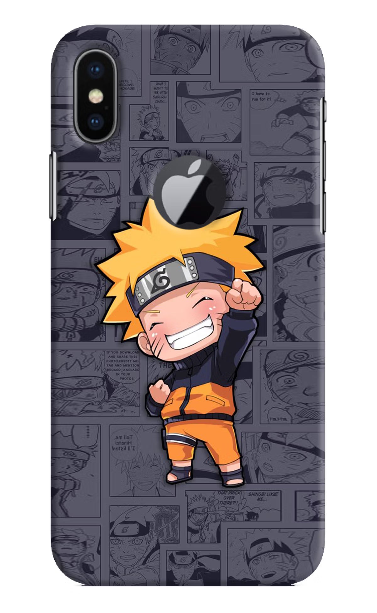 Chota Naruto iPhone X Logocut Back Cover - Chota Naruto iPhone X Logocut Hard Case Back Cover by Casekaro Chota Naruto iPhone X Logocut Hard Case Back Cover by Casekaro