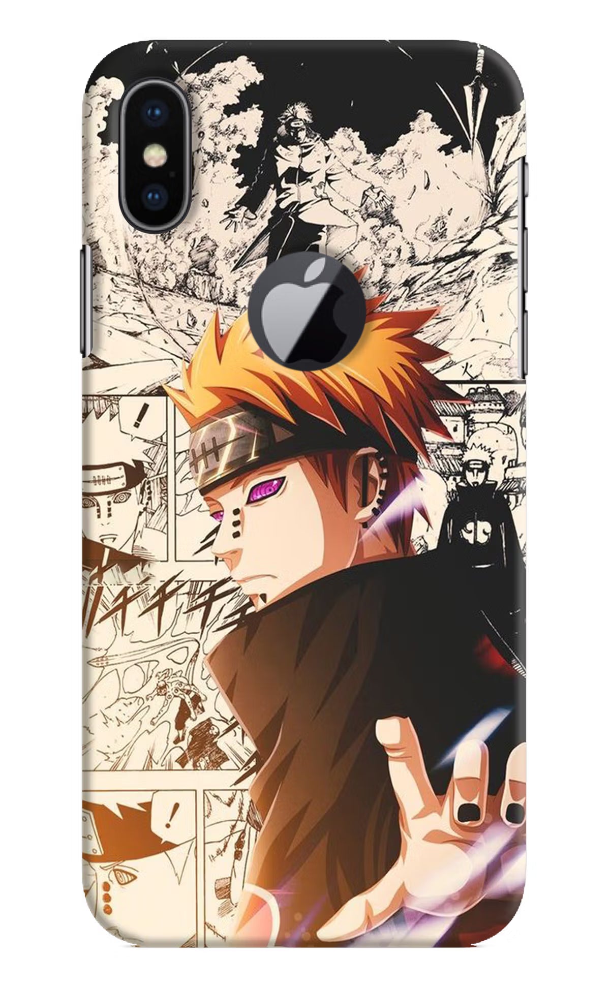 Pain Anime iPhone X Logocut Back Cover - Pain Anime iPhone X Logocut Hard Case Back Cover by Casekaro Pain Anime iPhone X Logocut Hard Case Back Cover by Casekaro