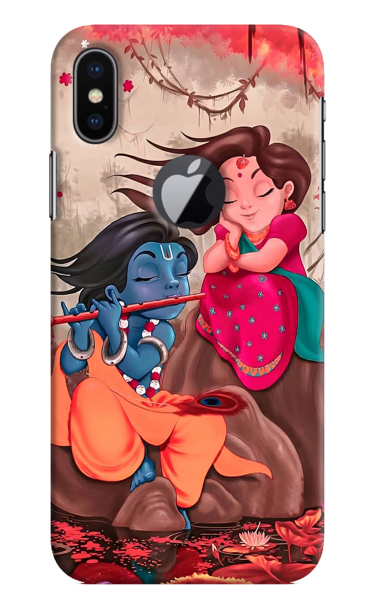 Radhe Krishna iPhone X Logocut Back Cover - Radhe Krishna iPhone X Logocut Hard Case Back Cover by Casekaro Radhe Krishna iPhone X Logocut Hard Case Back Cover by Casekaro