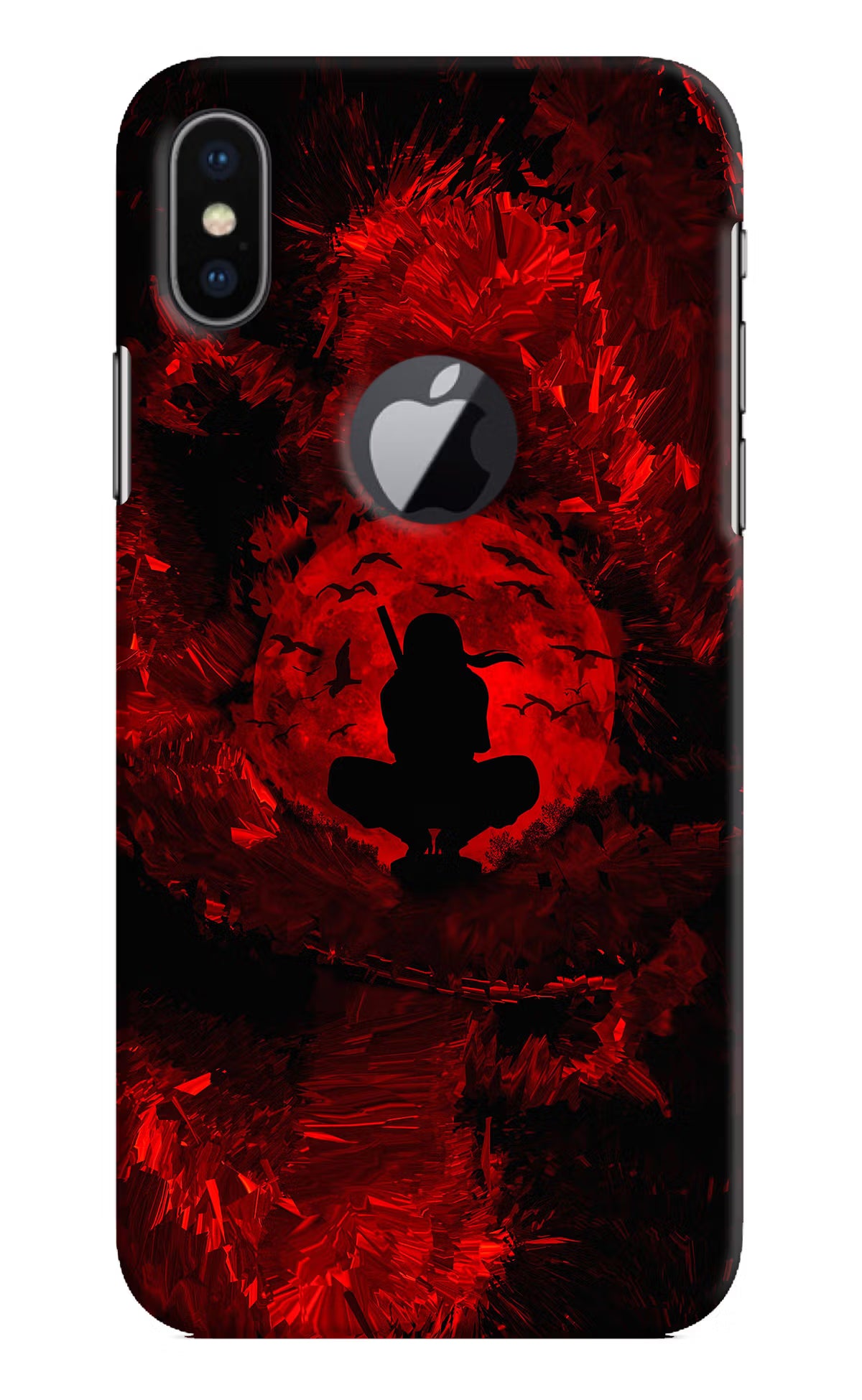 Itachi Uchiha iPhone X Logocut Back Cover - Itachi Uchiha iPhone X Logocut Hard Case Back Cover by Casekaro Itachi Uchiha iPhone X Logocut Hard Case Back Cover by Casekaro