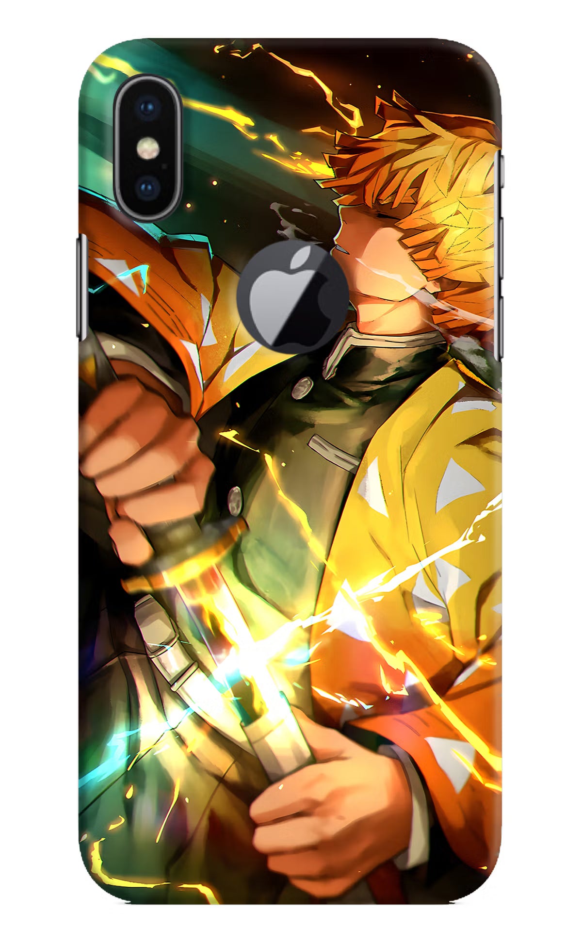 Demon Slayer iPhone X Logocut Back Cover - Demon Slayer iPhone X Logocut Hard Case Back Cover by Casekaro Demon Slayer iPhone X Logocut Hard Case Back Cover by Casekaro