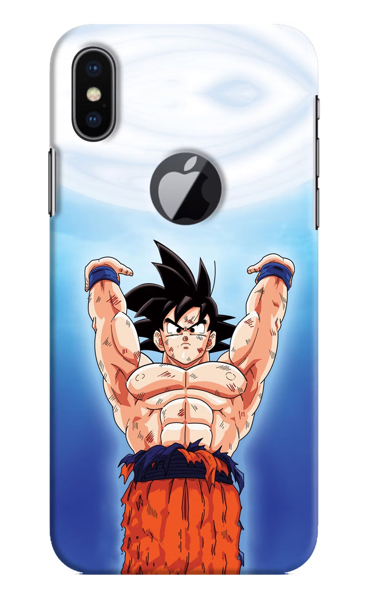 Goku Power iPhone X Logocut Back Cover - Goku Power iPhone X Logocut Hard Case Back Cover by Casekaro Goku Power iPhone X Logocut Hard Case Back Cover by Casekaro