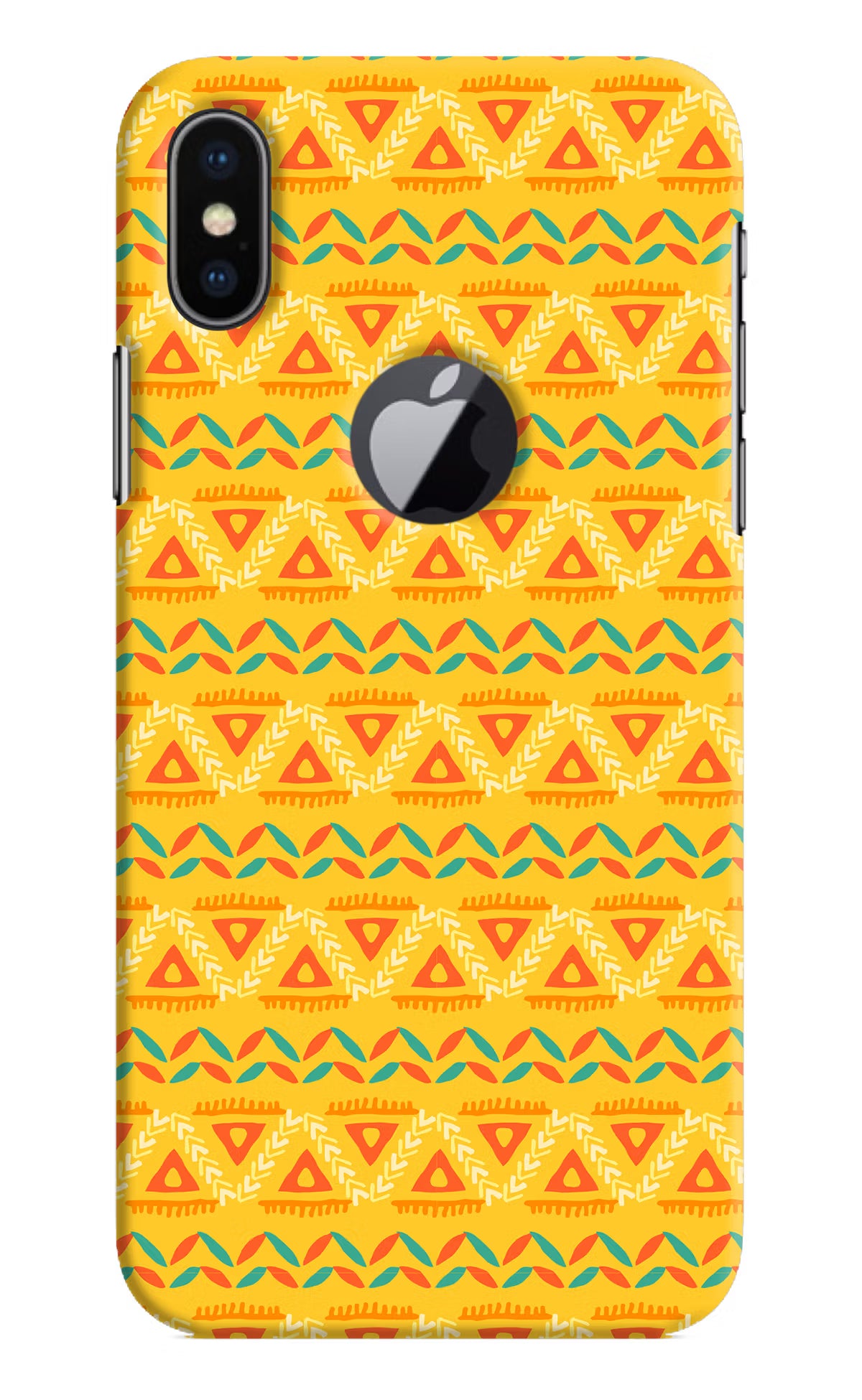 Tribal Pattern iPhone X Logocut Back Cover - Tribal Pattern iPhone X Logocut Hard Case Back Cover by Casekaro Tribal Pattern iPhone X Logocut Hard Case Back Cover by Casekaro