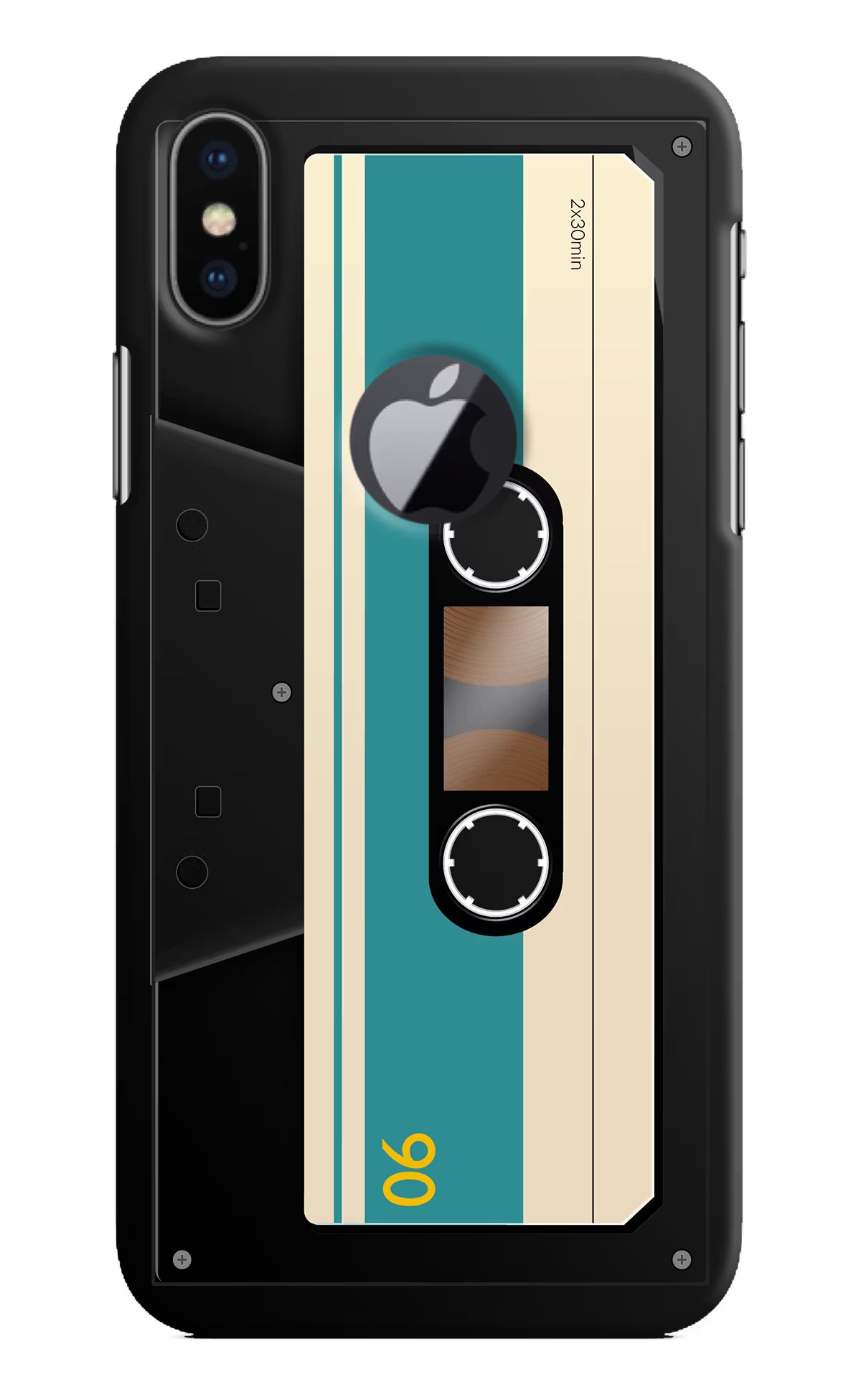 Cassette iPhone X Logocut Back Cover - Cassette iPhone X Logocut Hard Case Back Cover by Casekaro Cassette iPhone X Logocut Hard Case Back Cover by Casekaro