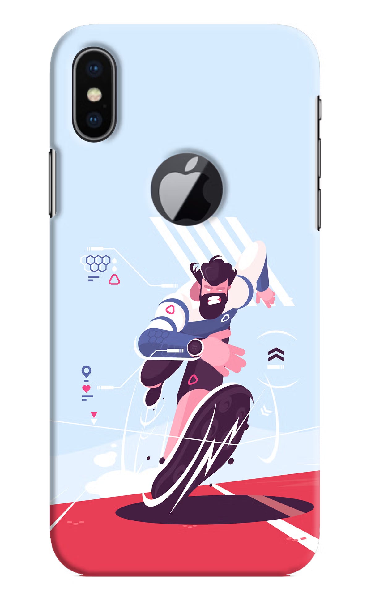 Run Pro iPhone X Logocut Back Cover - Run Pro iPhone X Logocut Hard Case Back Cover by Casekaro Run Pro iPhone X Logocut Hard Case Back Cover by Casekaro