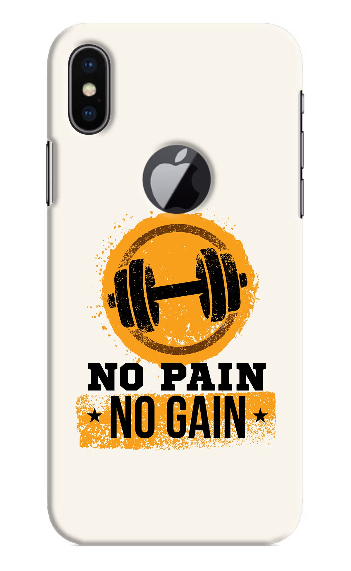 No Pain No Gain iPhone X Logocut Back Cover - No Pain No Gain iPhone X Logocut Hard Case Back Cover by Casekaro No Pain No Gain iPhone X Logocut Hard Case Back Cover by Casekaro