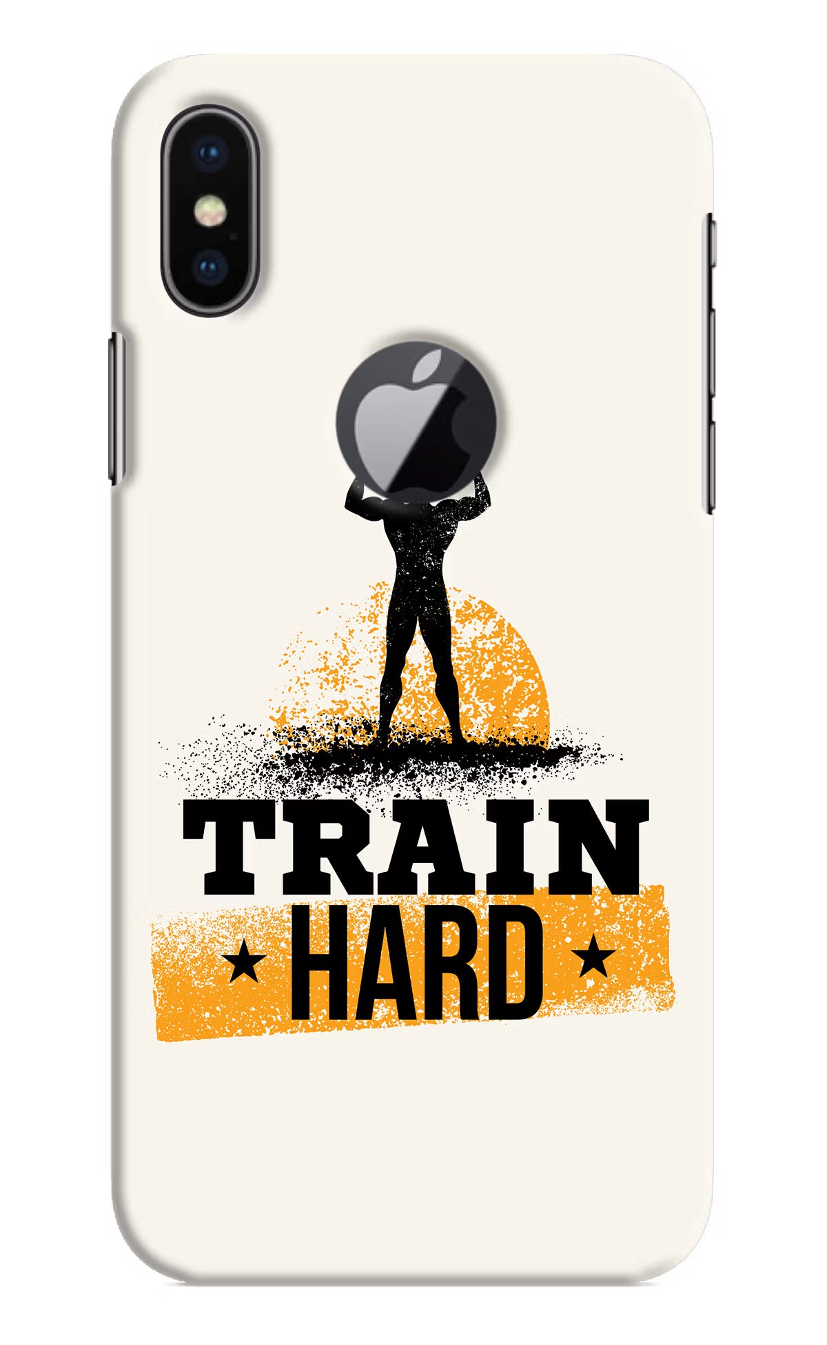 Train Hard iPhone X Logocut Back Cover - Train Hard iPhone X Logocut Hard Case Back Cover by Casekaro Train Hard iPhone X Logocut Hard Case Back Cover by Casekaro
