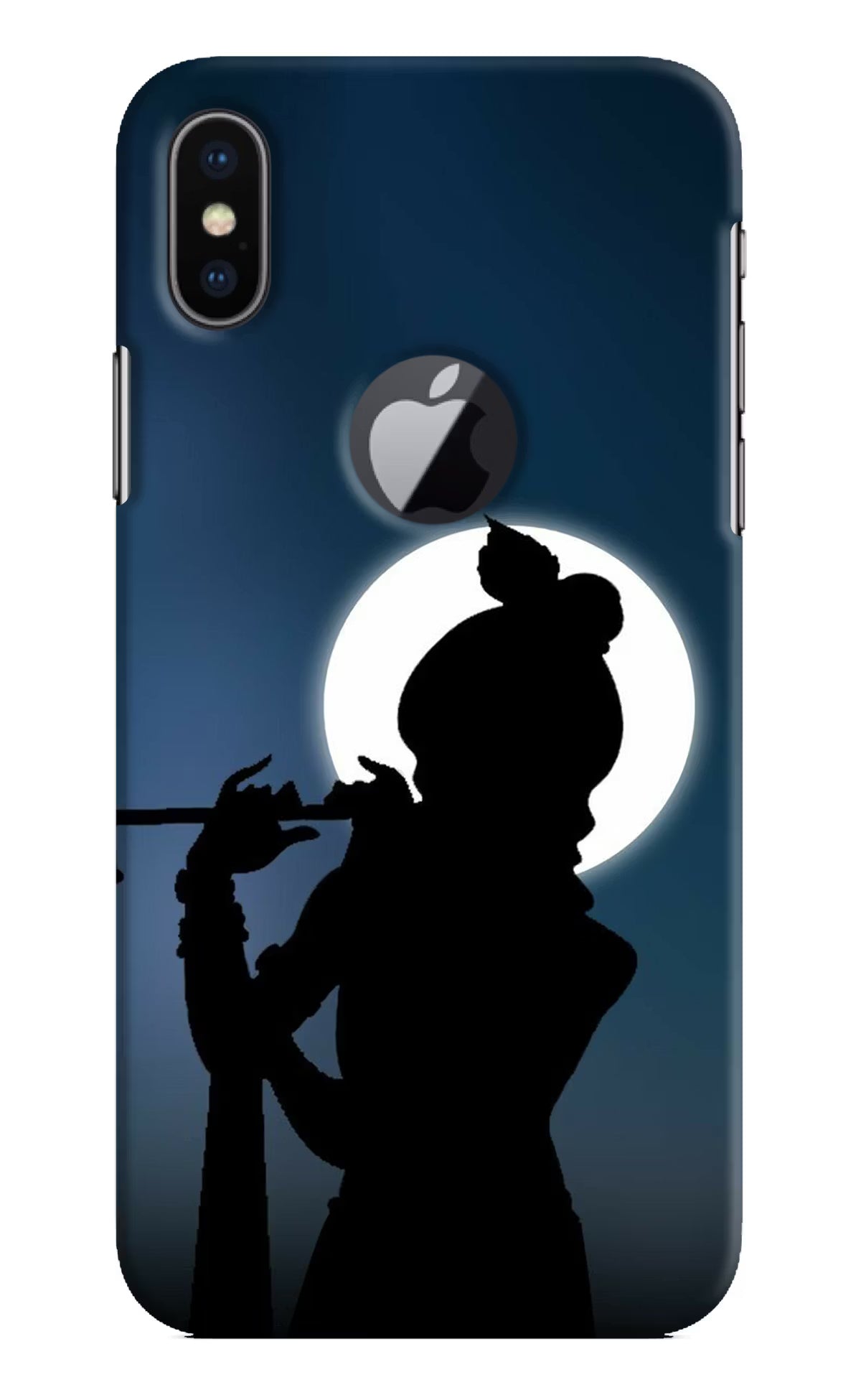 Shri Krishna Silhouette iPhone X Logocut Back Cover - Shri Krishna Silhouette iPhone X Logocut Hard Case Back Cover by Casekaro Shri Krishna Silhouette iPhone X Logocut Hard Case Back Cover by Casekaro