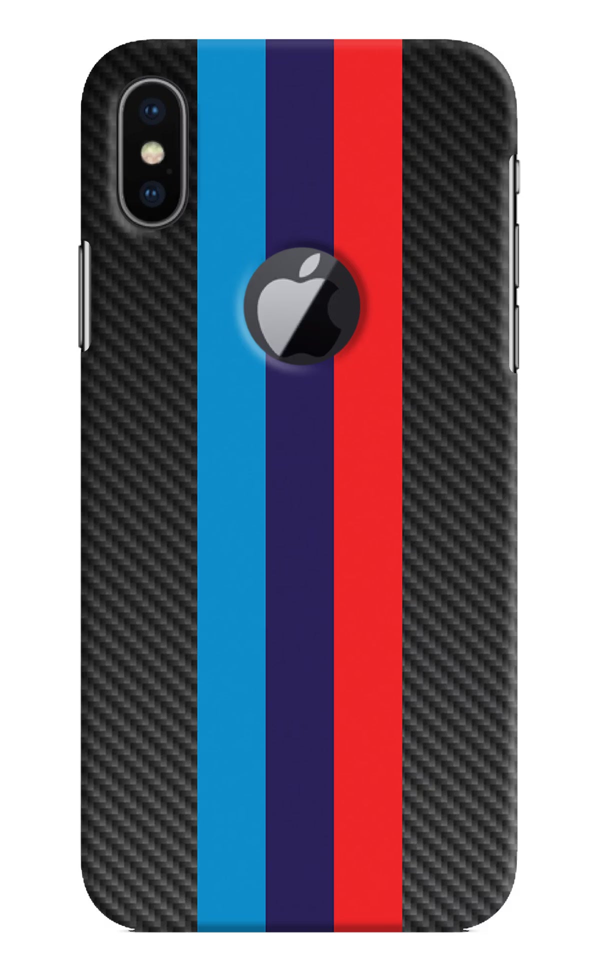 BMW Stripes Pattern iPhone X Logocut Back Cover - BMW Stripes Pattern iPhone X Logocut Hard Case Back Cover by Casekaro BMW Stripes Pattern iPhone X Logocut Hard Case Back Cover by Casekaro