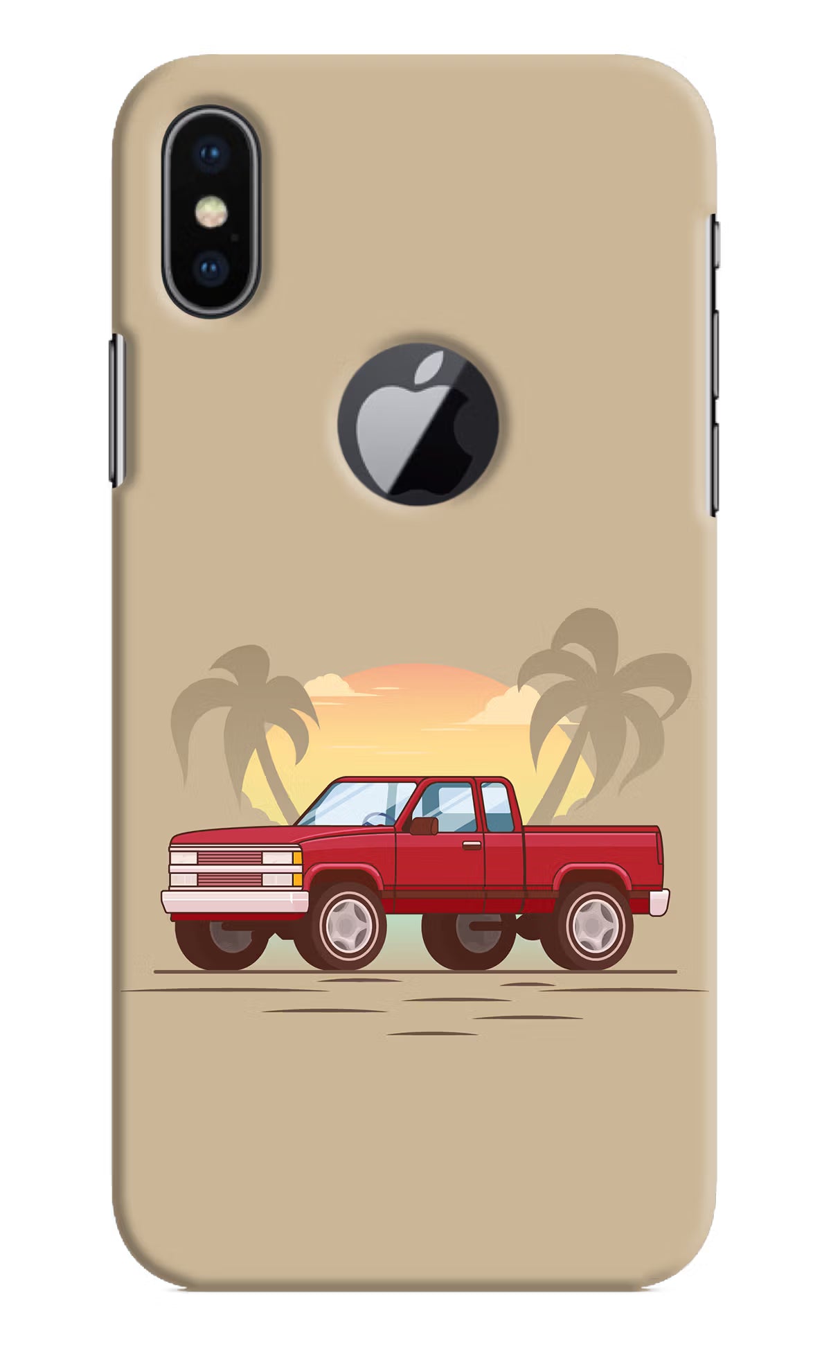 Desert Classic Drive iPhone X Logocut Back Cover - Desert Classic Drive iPhone X Logocut Hard Case Back Cover by Casekaro Desert Classic Drive iPhone X Logocut Hard Case Back Cover by Casekaro