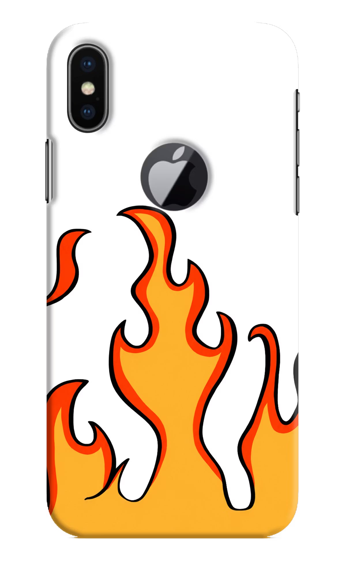 Fired Up – White iPhone X Logocut Back Cover - Fired Up – White iPhone X Logocut Hard Case Back Cover by Casekaro Fired Up – White iPhone X Logocut Hard Case Back Cover by Casekaro