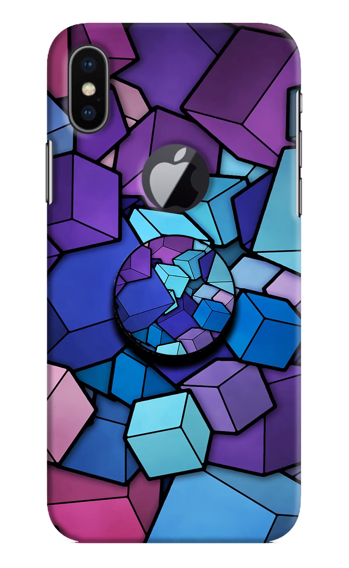 Cubic Abstract iPhone X Logocut Pop Case - Cubic Abstract iPhone X Logocut Pop Case by Casekaro Cubic Abstract iPhone X Logocut Pop Case by Casekaro