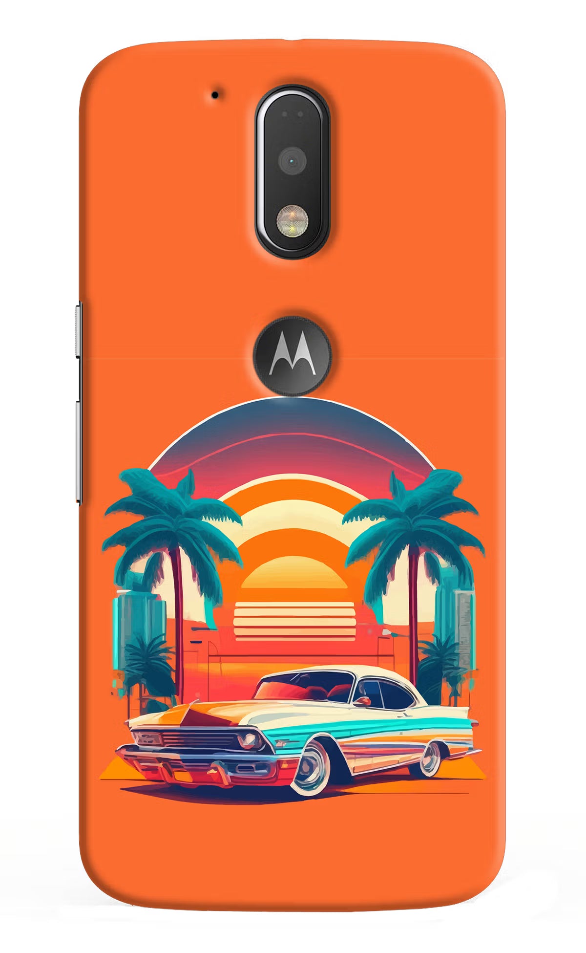 Palm Drive 80s Moto G4/G4 plus logocut Back Cover - Palm Drive 80s Moto G4/G4 plus logocut Hard Case Back Cover by Casekaro Palm Drive 80s Moto G4/G4 plus logocut Hard Case Back Cover by Casekaro