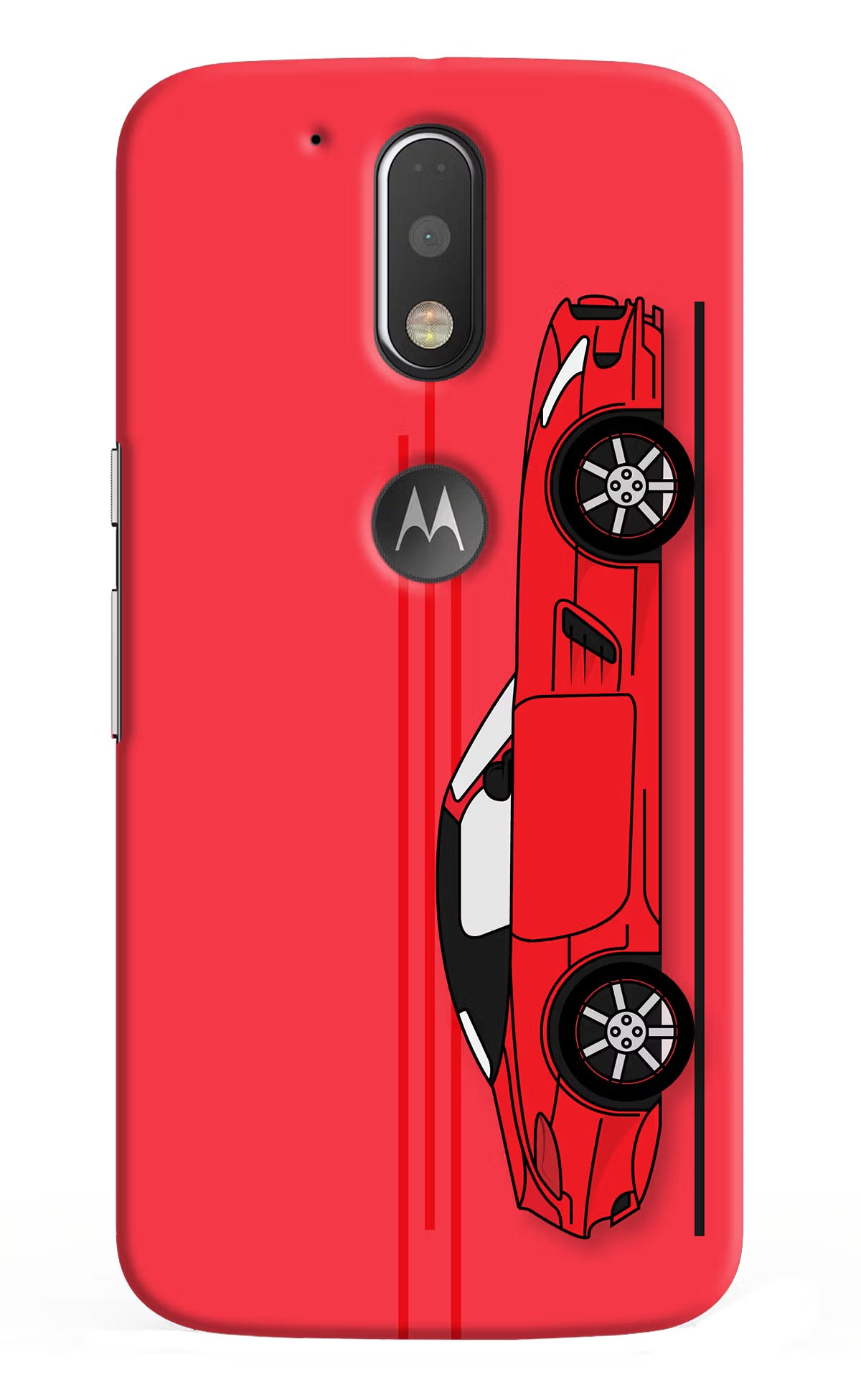 Red Velocity Moto G4/G4 plus logocut Back Cover - Red Velocity Moto G4/G4 plus logocut Hard Case Back Cover by Casekaro Red Velocity Moto G4/G4 plus logocut Hard Case Back Cover by Casekaro