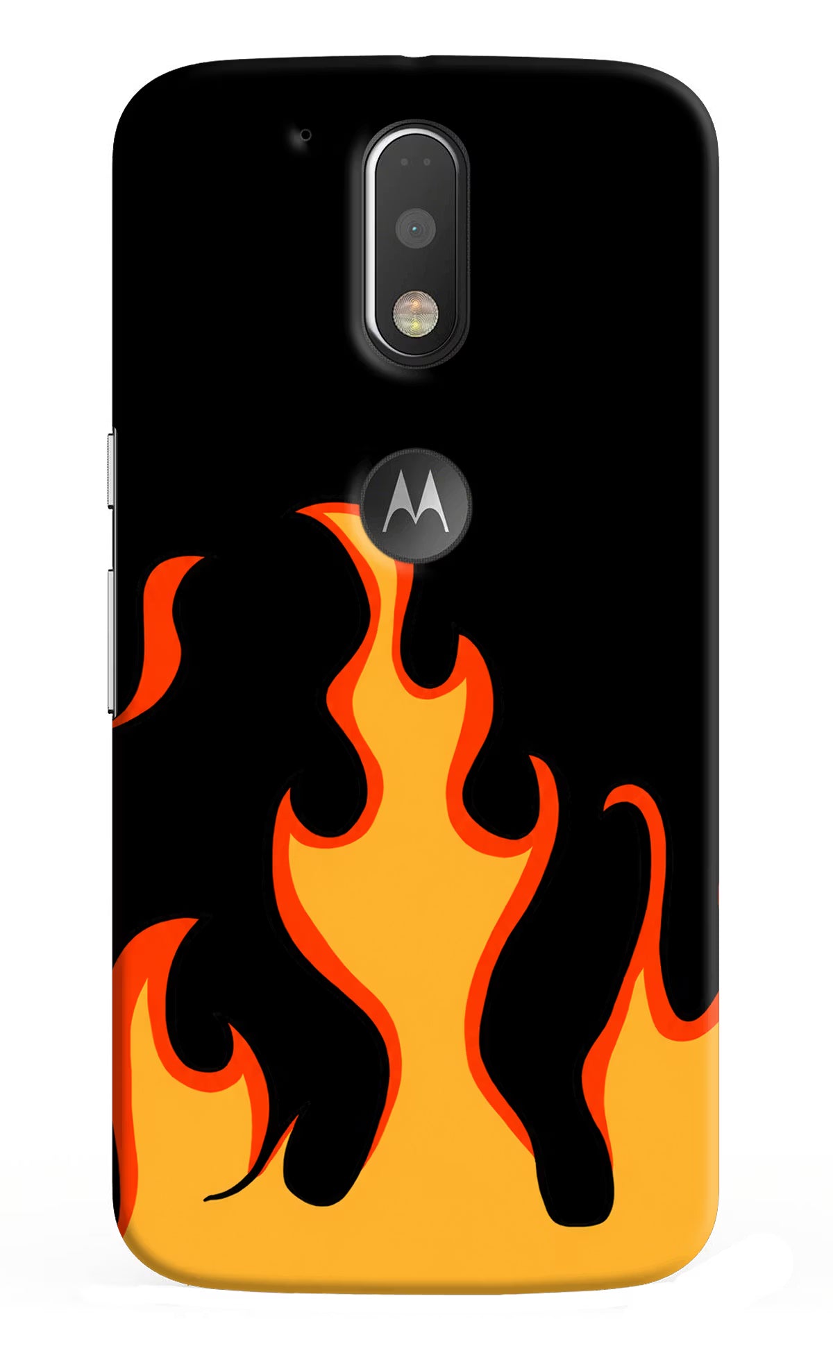 Fired Up – Black Moto G4/G4 plus logocut Back Cover - Fired Up – Black Moto G4/G4 plus logocut Hard Case Back Cover by Casekaro Fired Up – Black Moto G4/G4 plus logocut Hard Case Back Cover by Casekaro