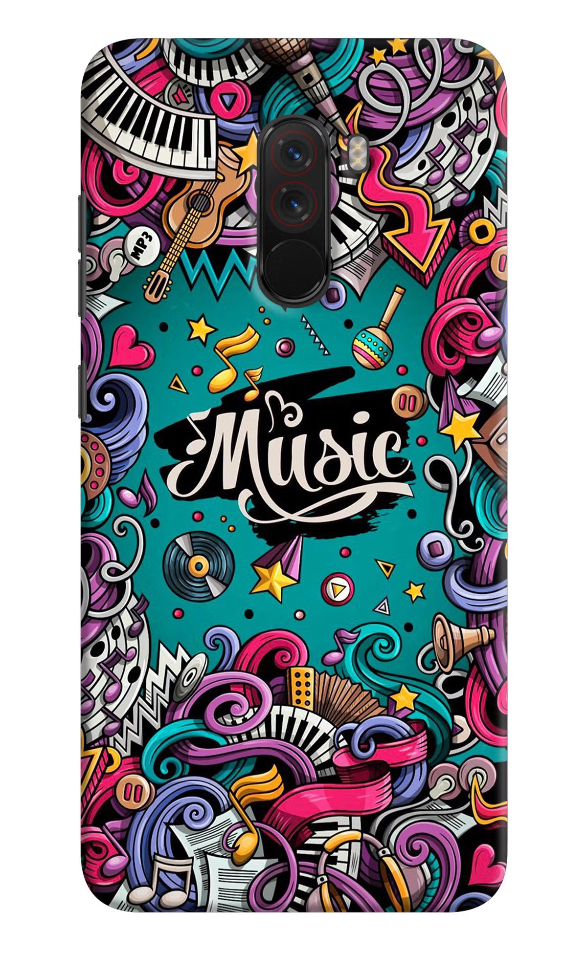 Music Graffiti Poco F1 Back Cover - Music Graffiti Poco F1 Hard Case Back Cover by Casekaro Music Graffiti Poco F1 Hard Case Back Cover by Casekaro