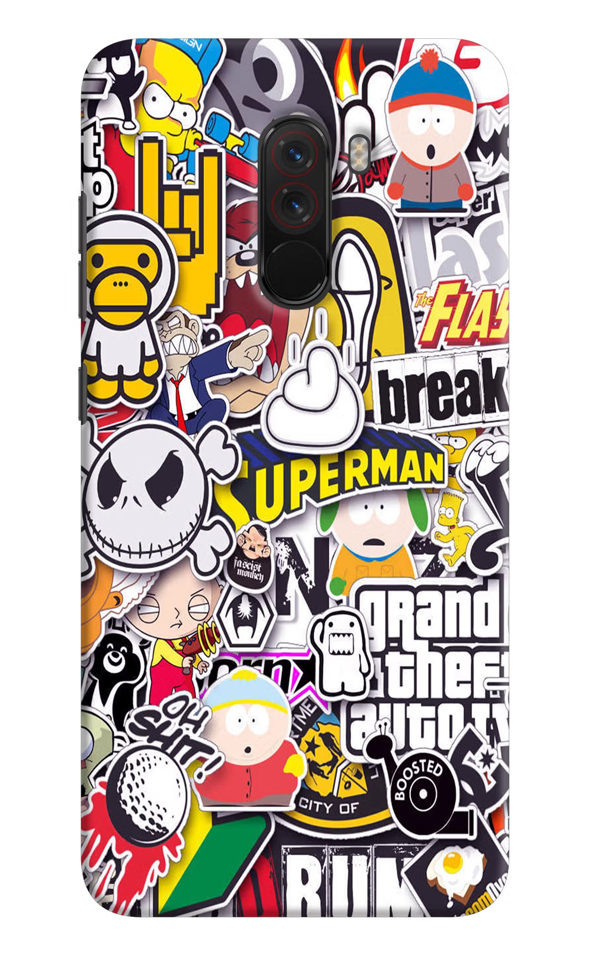 Sticker Bomb Poco F1 Back Cover - Sticker Bomb Poco F1 Hard Case Back Cover by Casekaro Sticker Bomb Poco F1 Hard Case Back Cover by Casekaro