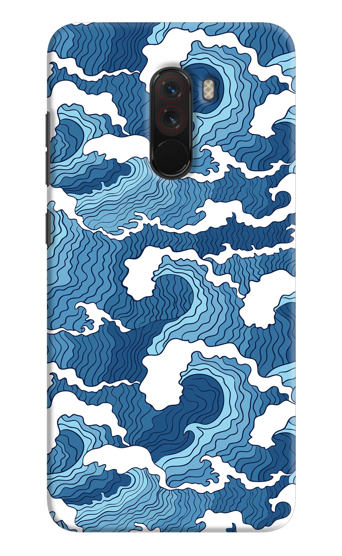 Blue Waves Poco F1 Back Cover - Blue Waves Poco F1 Hard Case Back Cover by Casekaro Blue Waves Poco F1 Hard Case Back Cover by Casekaro