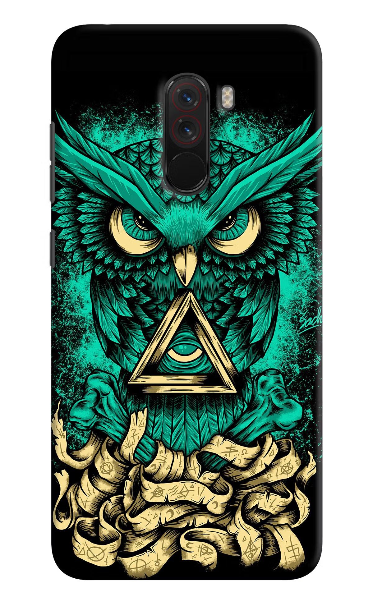 Green Owl Poco F1 Back Cover - Green Owl Poco F1 Hard Case Back Cover by Casekaro Green Owl Poco F1 Hard Case Back Cover by Casekaro