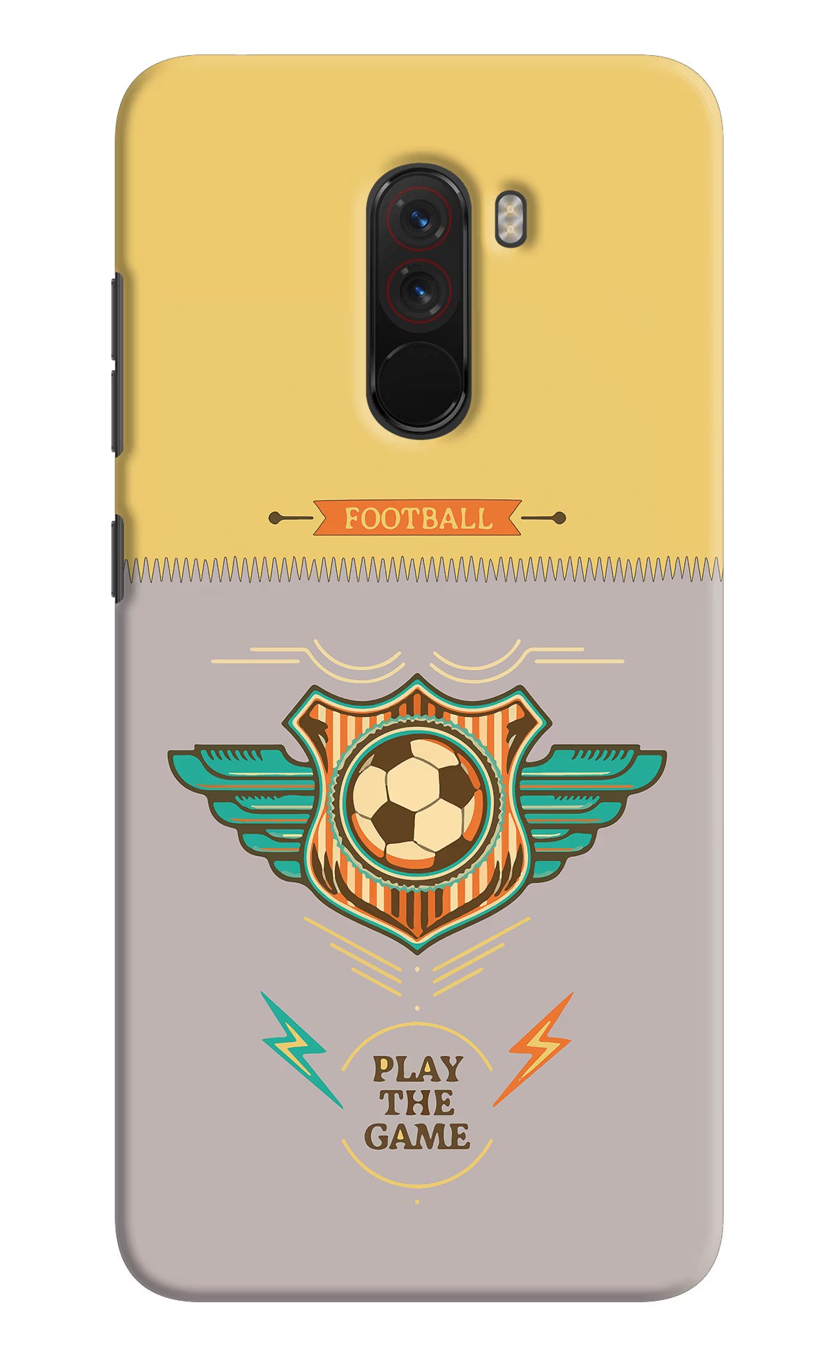 Football Poco F1 Back Cover - Football Poco F1 Hard Case Back Cover by Casekaro Football Poco F1 Hard Case Back Cover by Casekaro