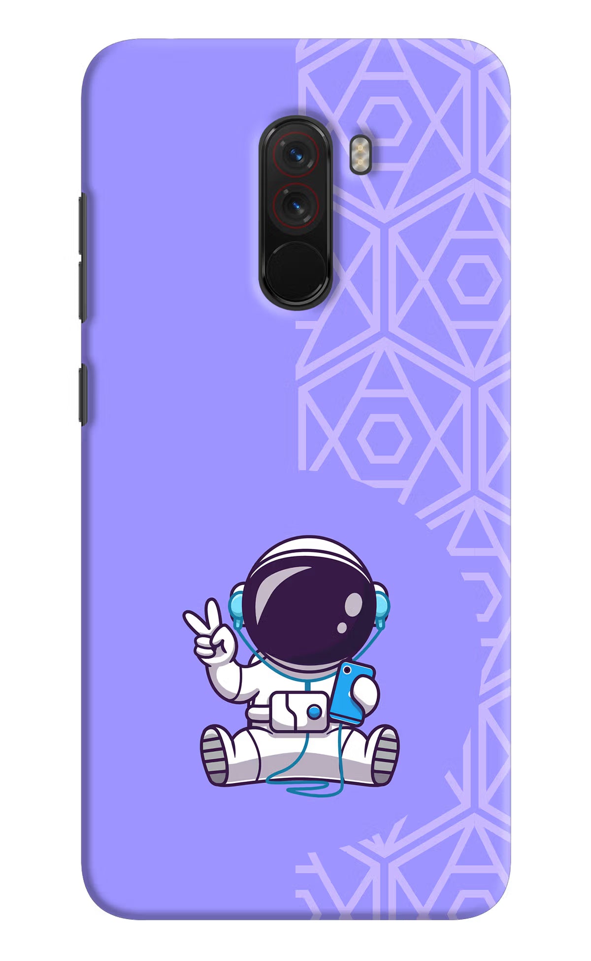 Cute Astronaut Chilling Poco F1 Back Cover - Cute Astronaut Chilling Poco F1 Hard Case Back Cover by Casekaro Cute Astronaut Chilling Poco F1 Hard Case Back Cover by Casekaro