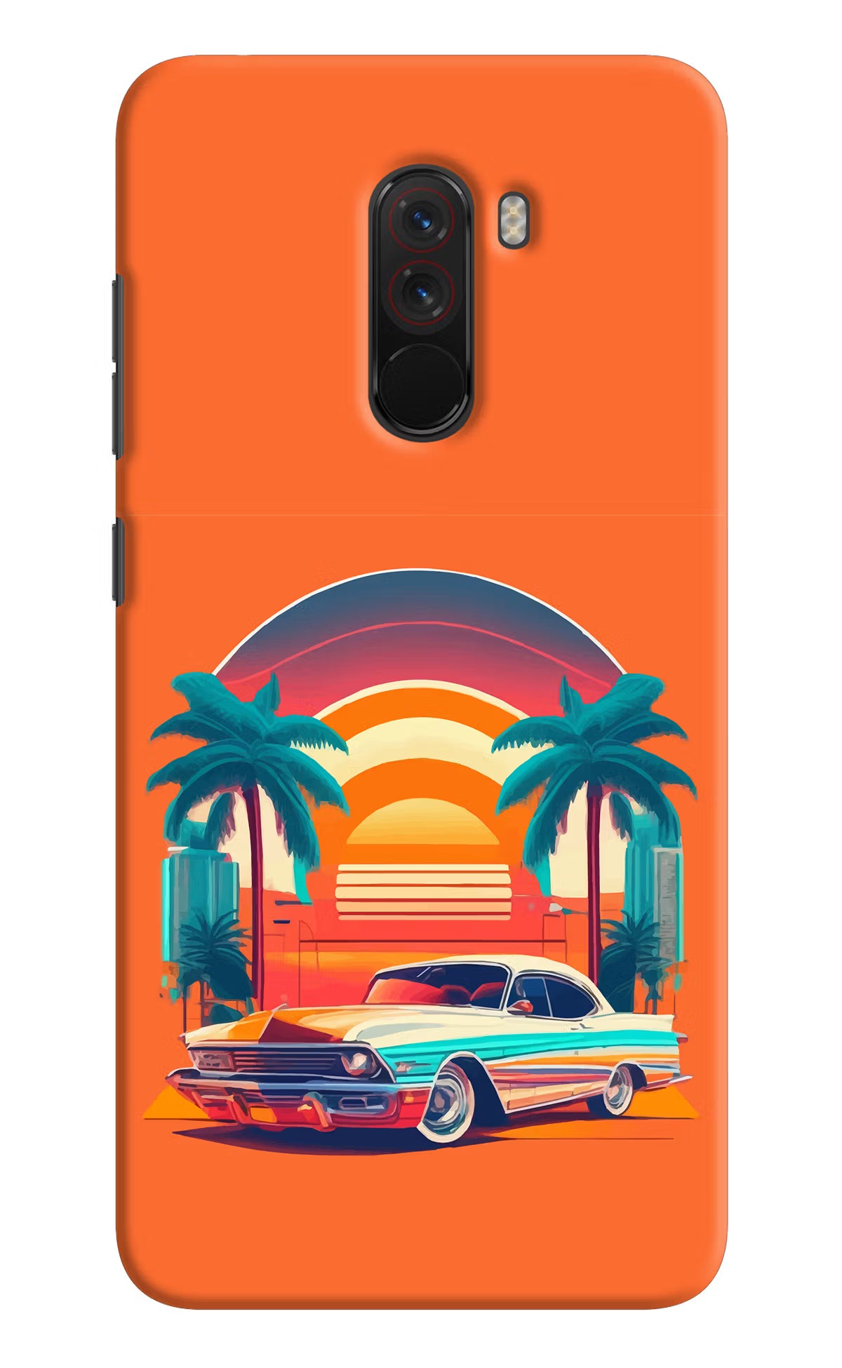 Palm Drive 80s Poco F1 Back Cover - Palm Drive 80s Poco F1 Hard Case Back Cover by Casekaro Palm Drive 80s Poco F1 Hard Case Back Cover by Casekaro