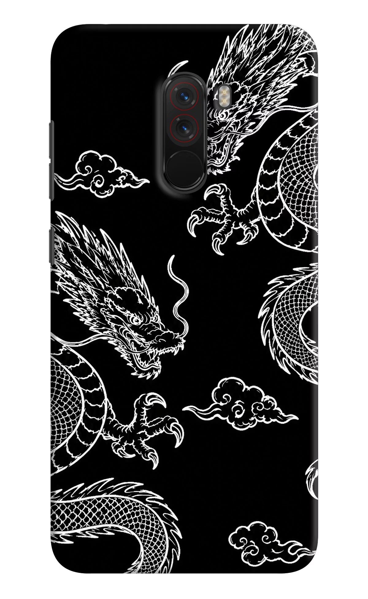 Twin Dragons Poco F1 Back Cover - Twin Dragons Poco F1 Hard Case Back Cover by Casekaro Twin Dragons Poco F1 Hard Case Back Cover by Casekaro